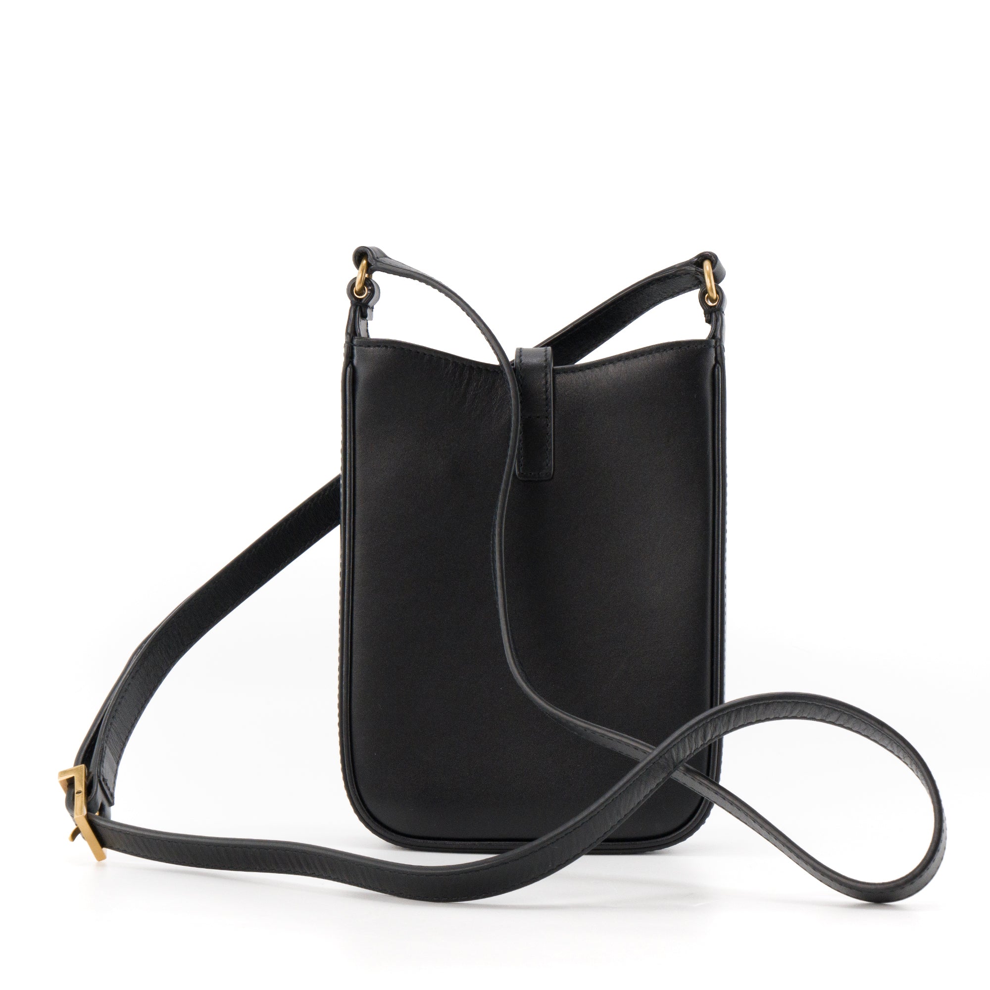 SAINT LAURENT - Sac à bandoulière 5 à 7 Vertical Saint Laurent en cuir noir