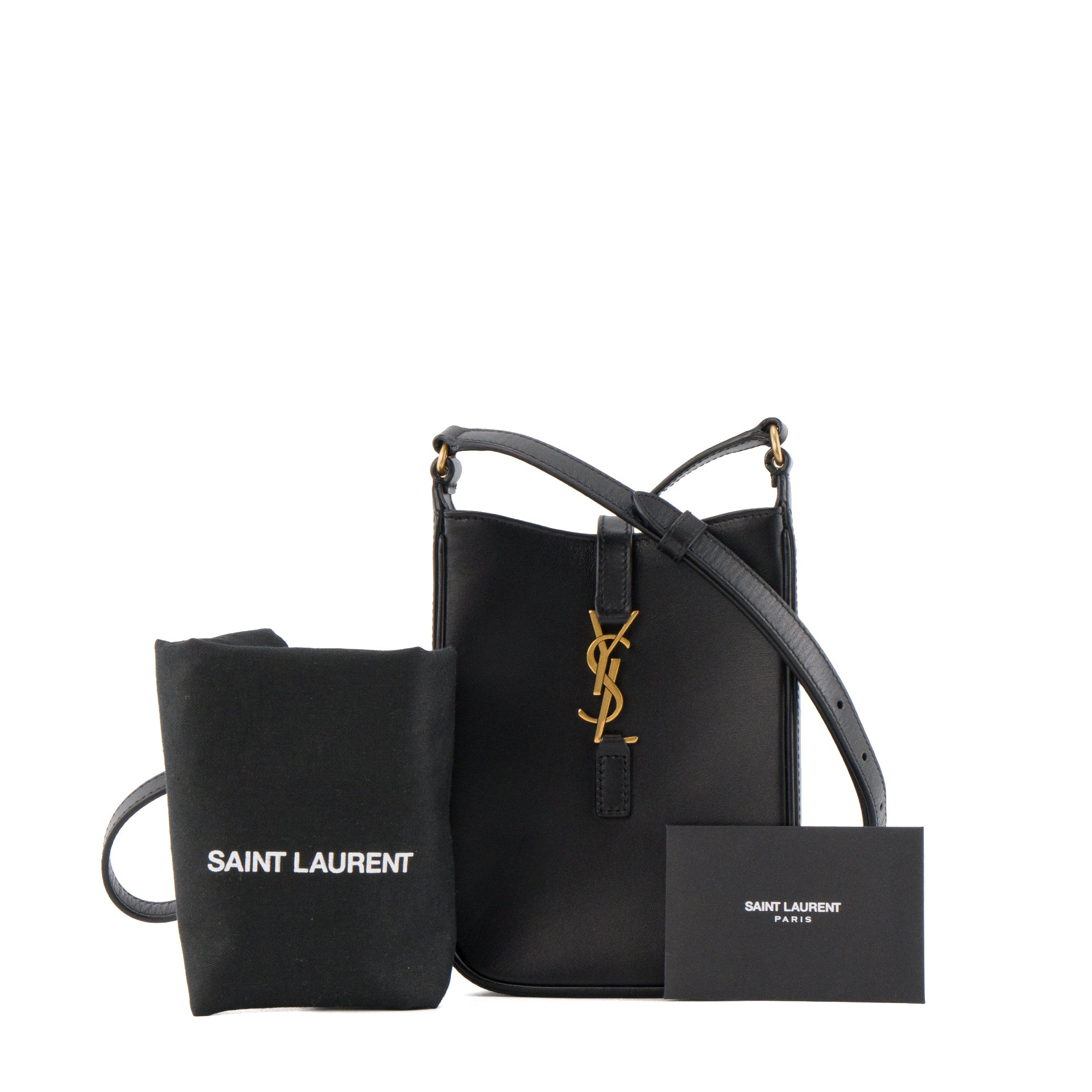 SAINT LAURENT - Sac à bandoulière 5 à 7 Vertical Saint Laurent en cuir noir