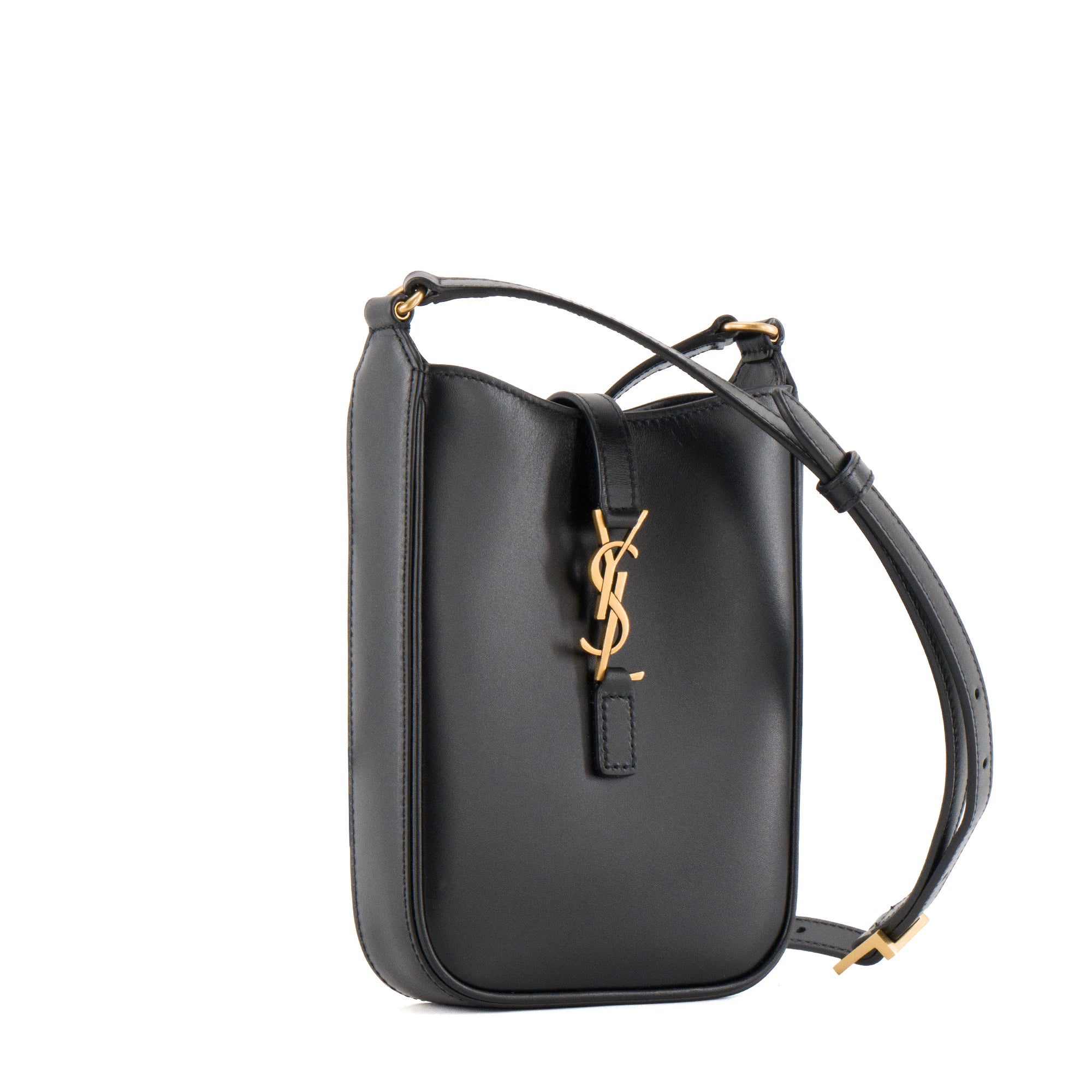 SAINT LAURENT - Sac à bandoulière 5 à 7 Vertical Saint Laurent en cuir noir