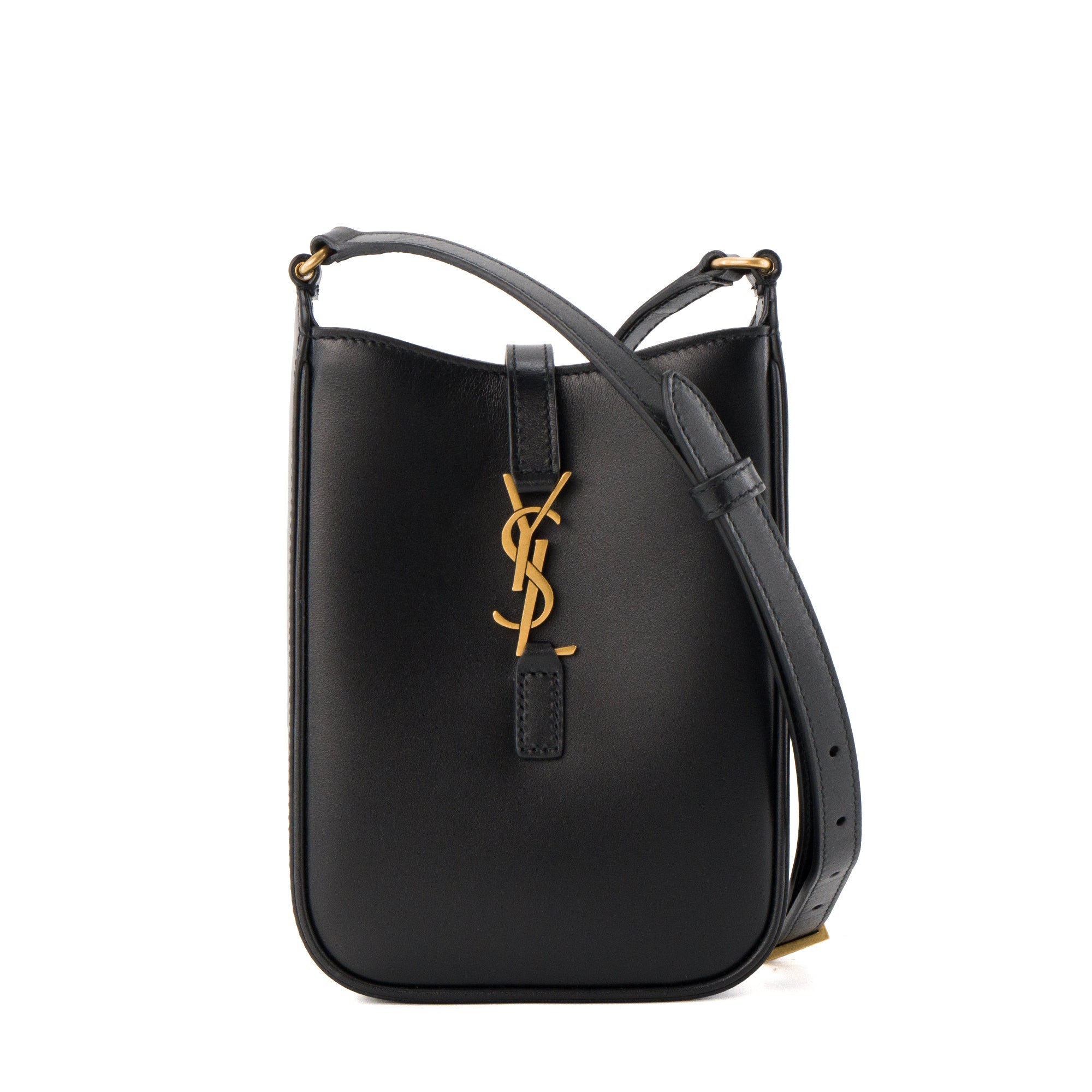 SAINT LAURENT - Sac à bandoulière 5 à 7 Vertical Saint Laurent en cuir noir