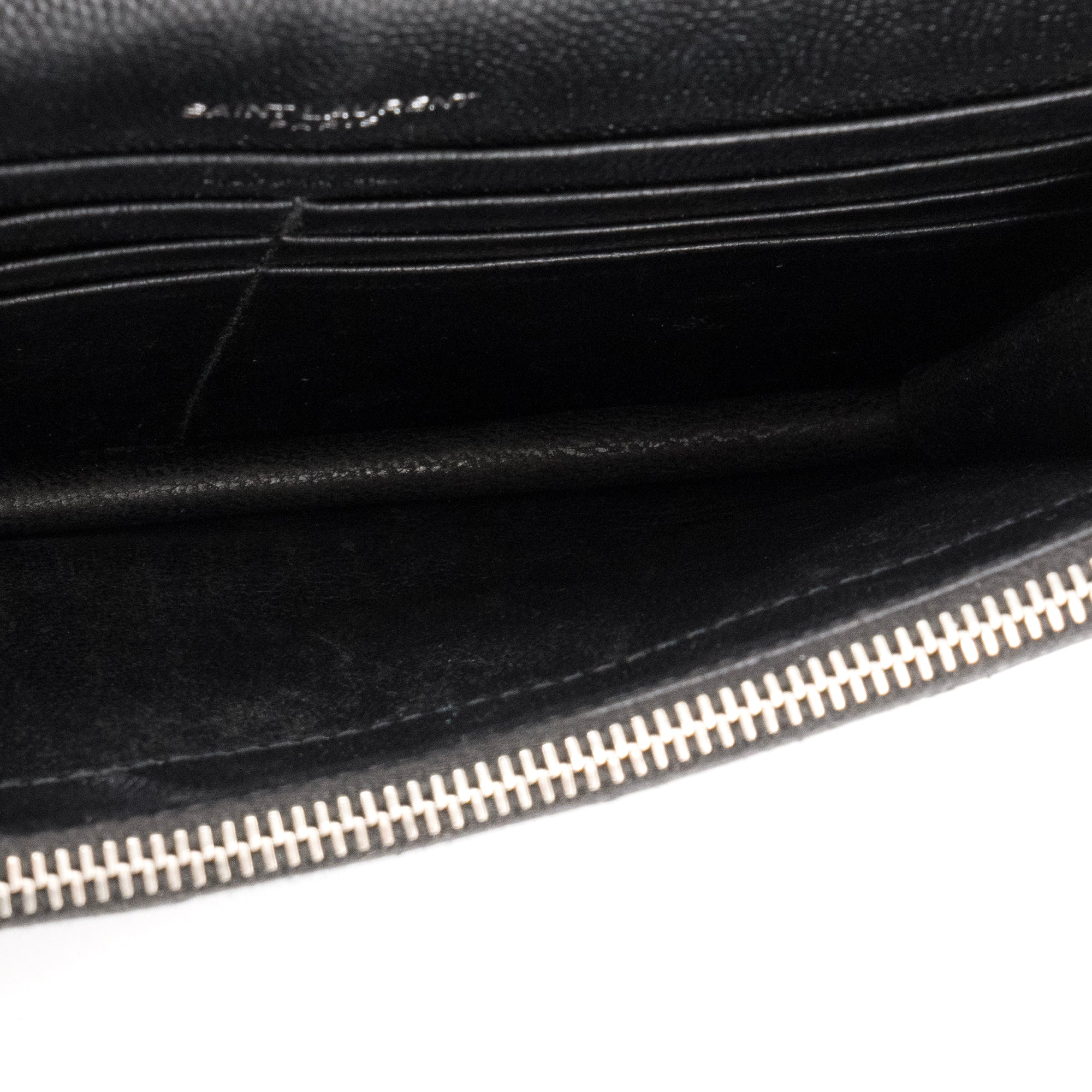 SAINT LAURENT - Sac à bandoulière Cassandre Saint Laurent en cuir grainé noir