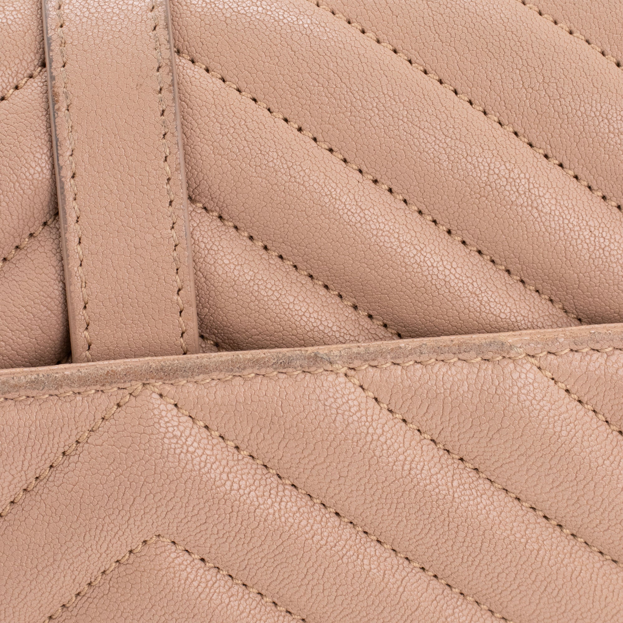 SAINT LAURENT - Sac à bandoulière Collège Saint Laurent en cuir grainé beige