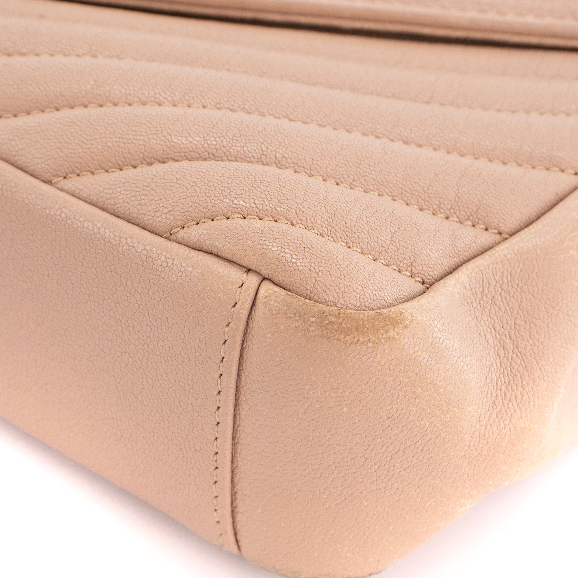 SAINT LAURENT - Sac à bandoulière Collège Saint Laurent en cuir grainé beige
