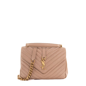 SAINT LAURENT - Sac à bandoulière Collège Saint Laurent en cuir grainé beige