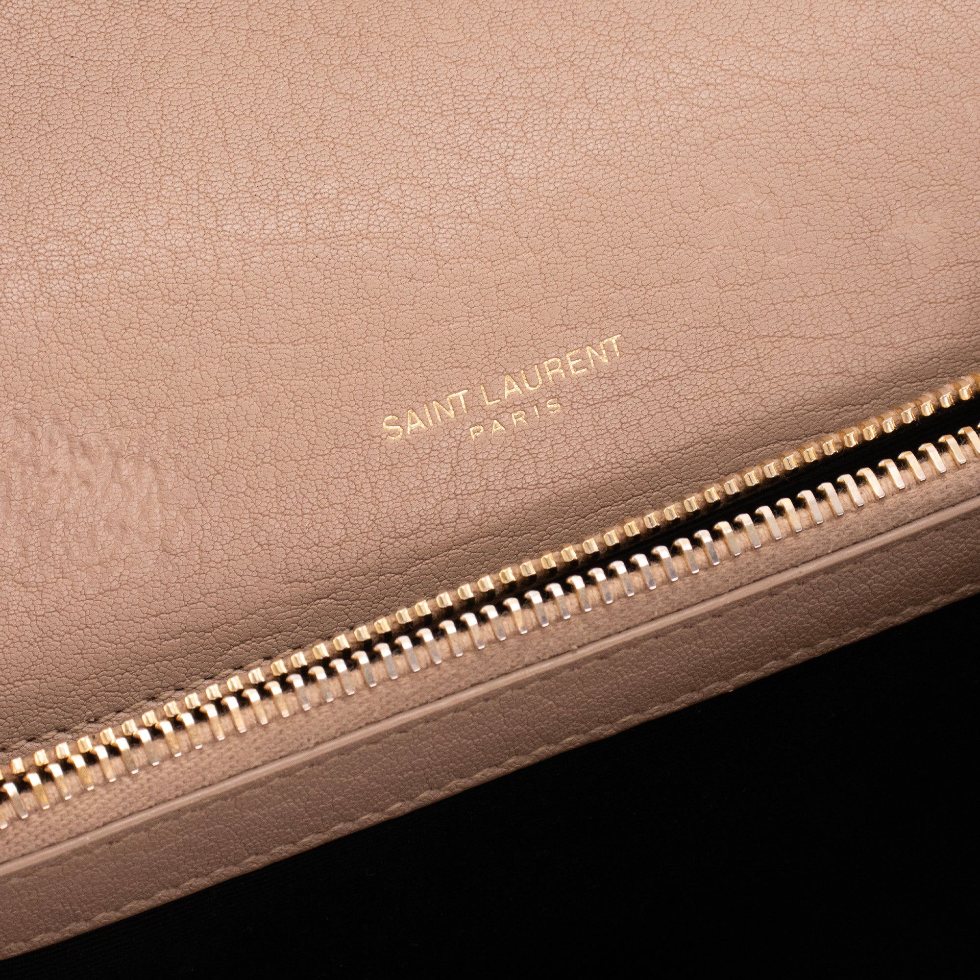 SAINT LAURENT - Sac à bandoulière Collège Saint Laurent en cuir grainé beige