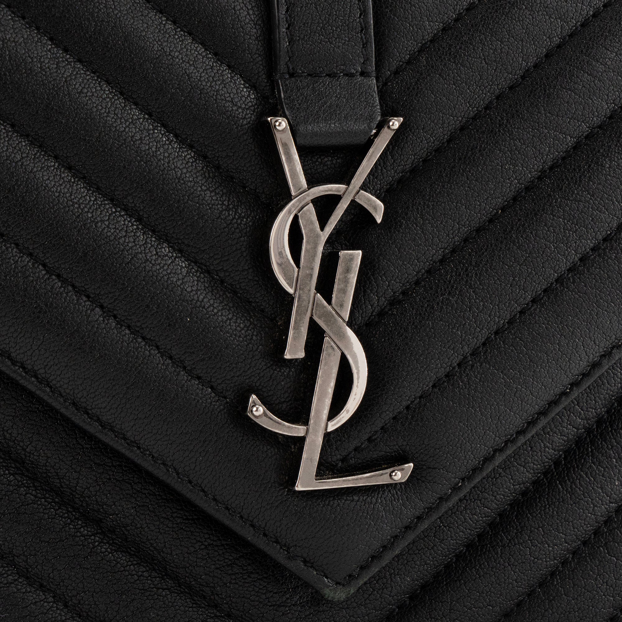 SAINT LAURENT - Sac à bandoulière Collège Saint Laurent en cuir grainé noir