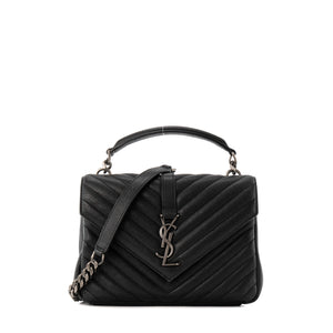 SAINT LAURENT - Sac à bandoulière Collège Saint Laurent en cuir grainé noir