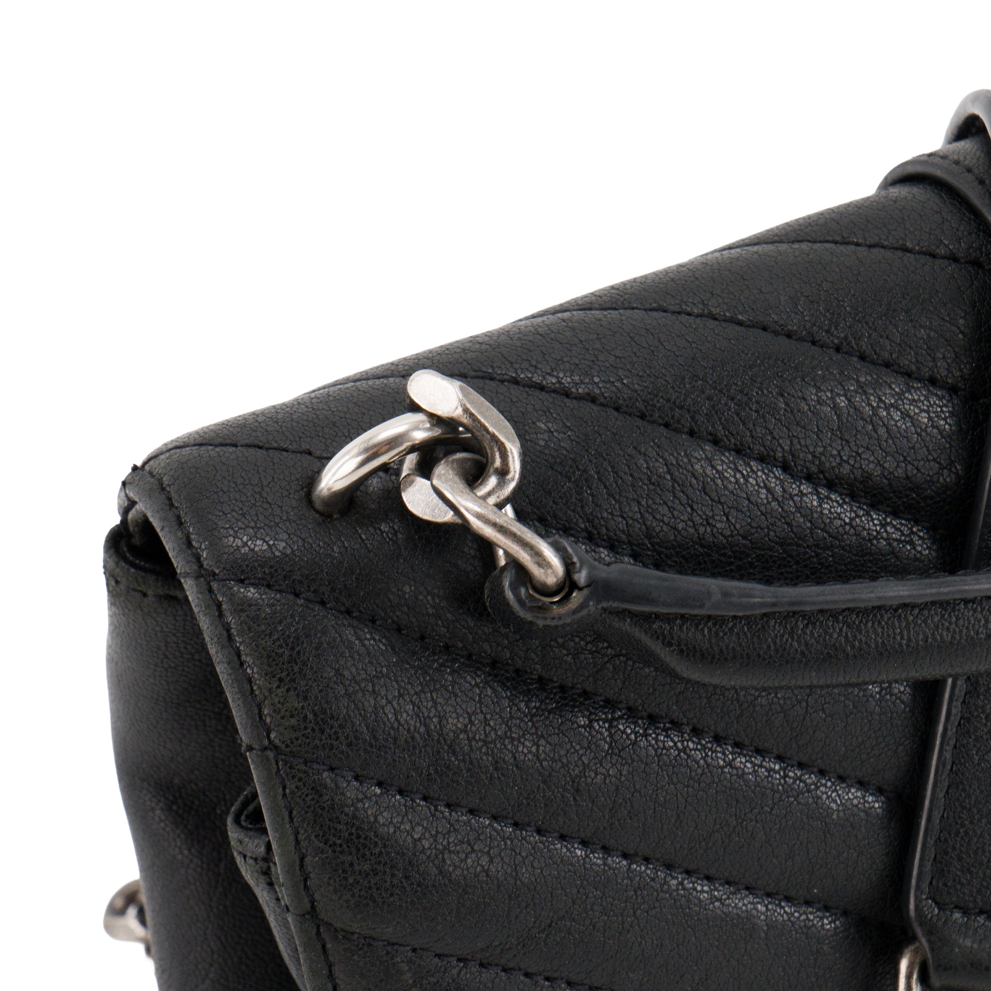SAINT LAURENT - Sac à bandoulière Collège Saint Laurent en cuir grainé noir