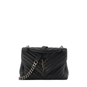SAINT LAURENT - Sac à bandoulière Collège Saint Laurent en cuir grainé noir