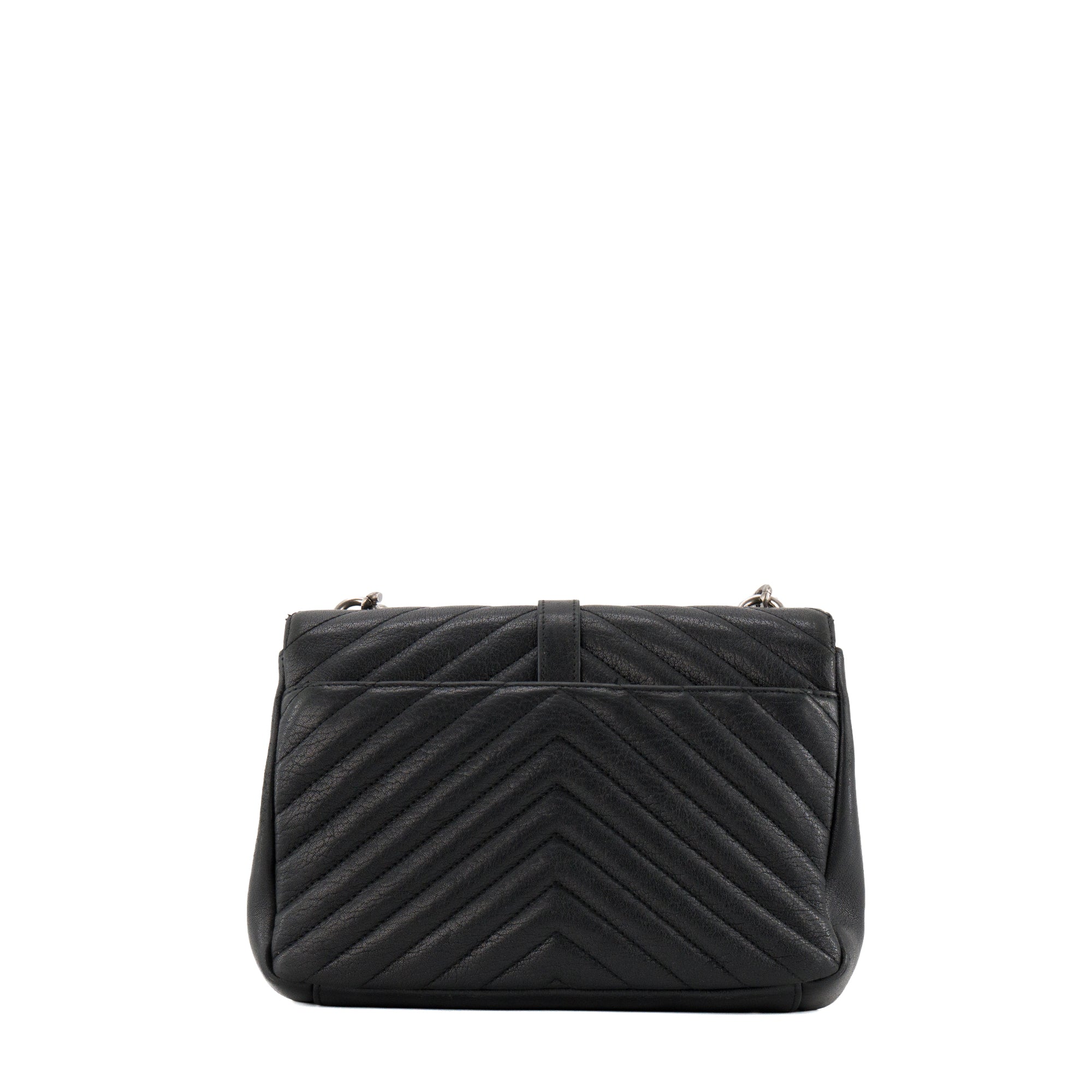 SAINT LAURENT - Sac à bandoulière Collège Saint Laurent en cuir grainé noir