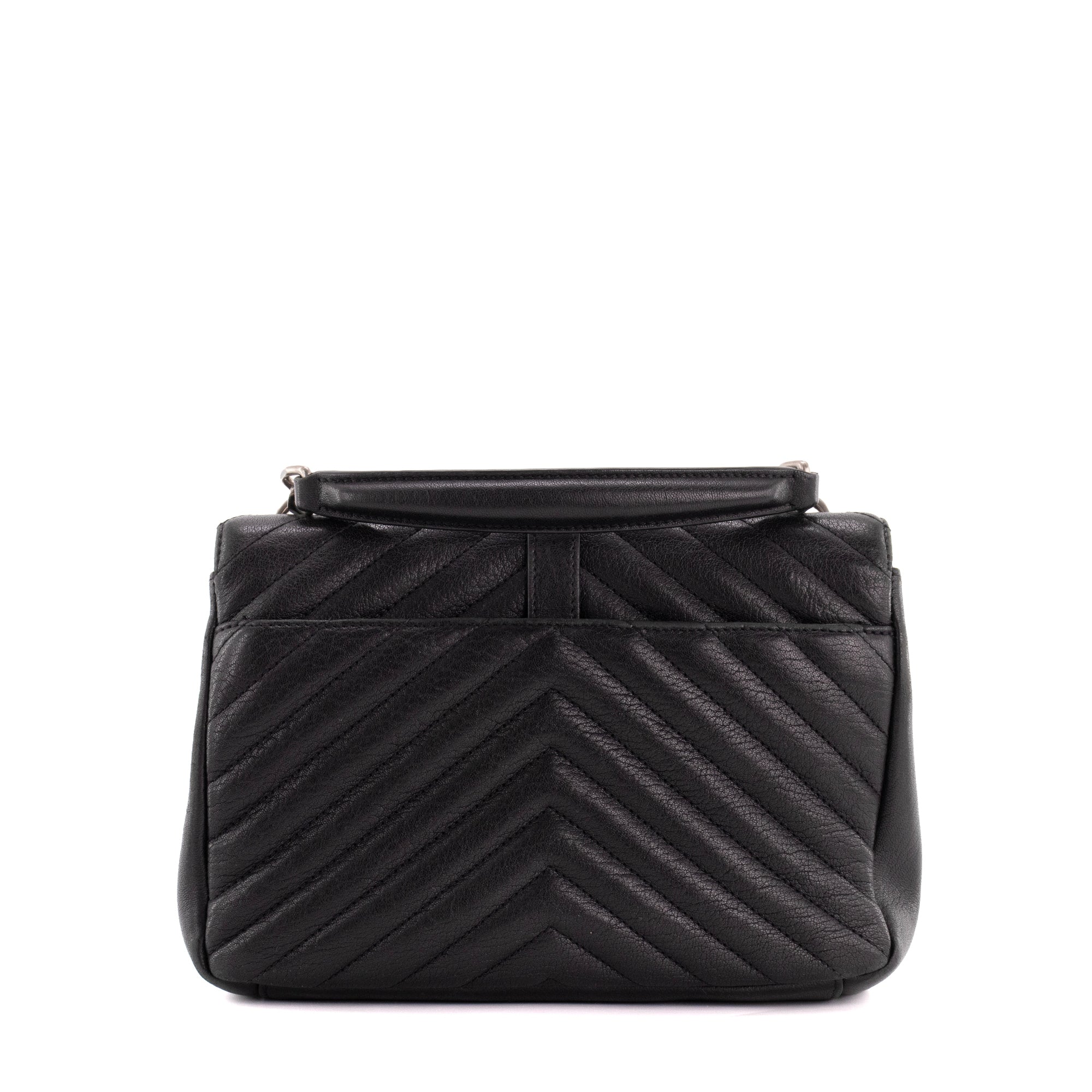SAINT LAURENT - Sac à bandoulière Collège Saint Laurent en cuir grainé noir