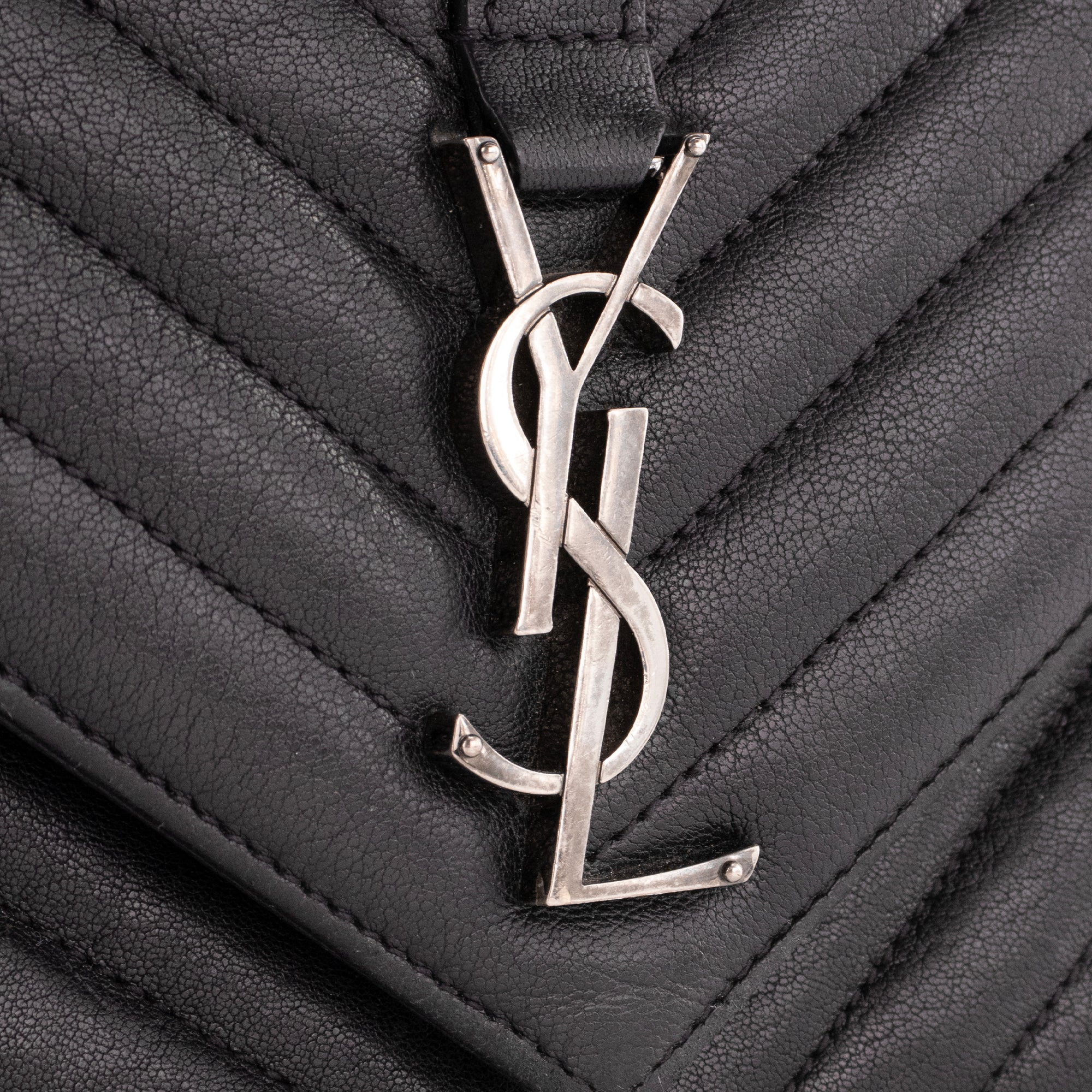 SAINT LAURENT - Sac à bandoulière Collège Saint Laurent en cuir grainé noir
