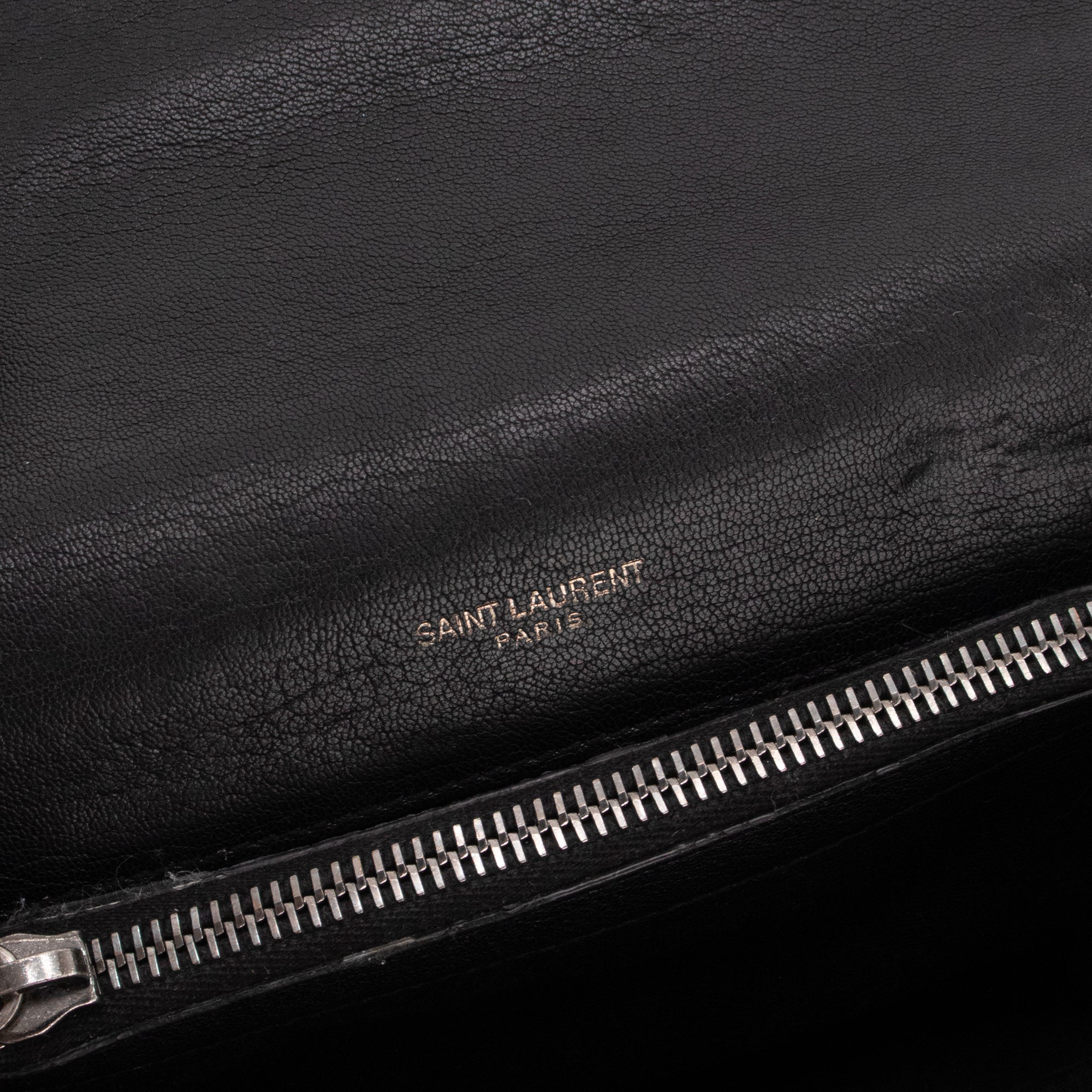 SAINT LAURENT - Sac à bandoulière Collège Saint Laurent en cuir grainé noir