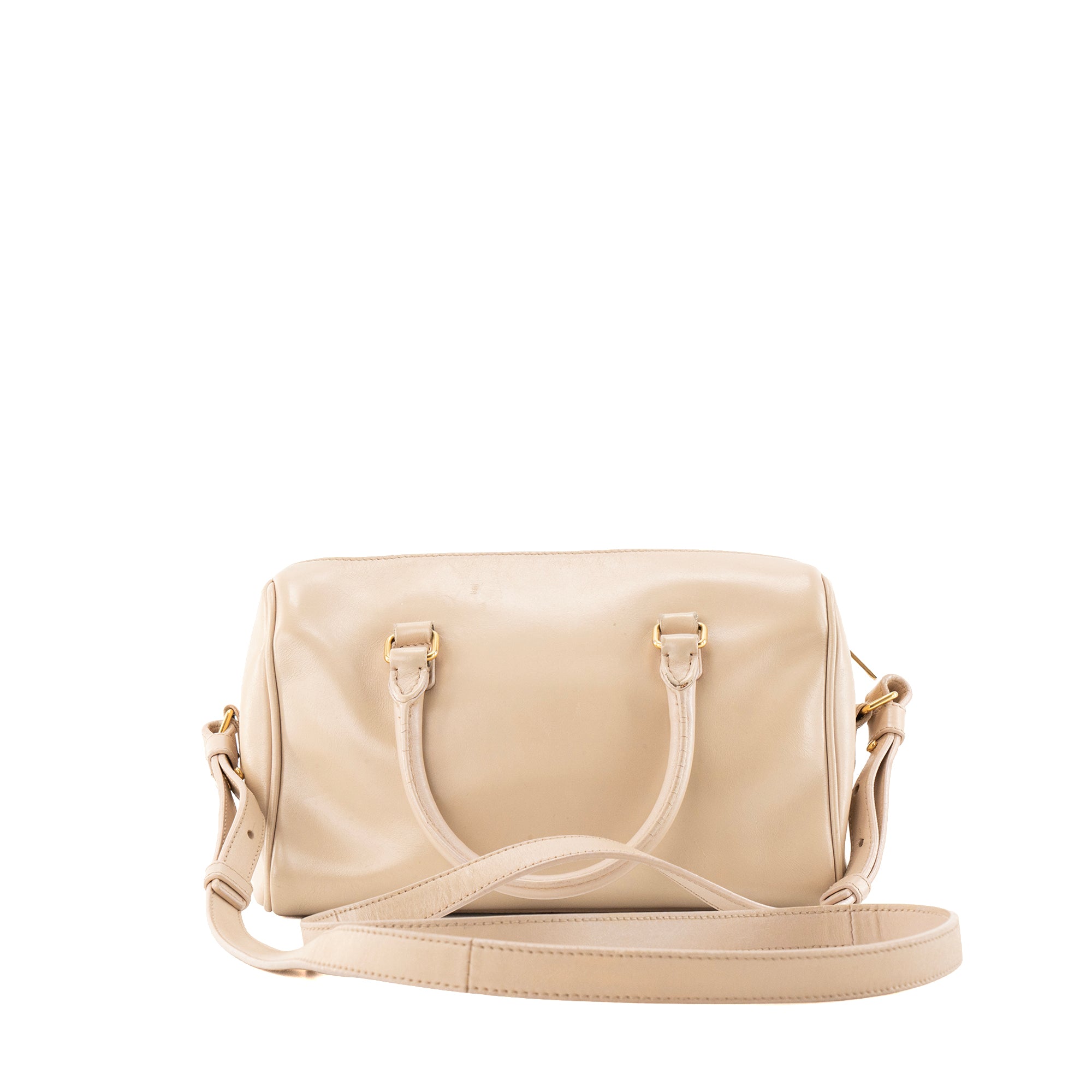 SAINT LAURENT - Sac à bandoulière Duffle Saint Laurent en cuir lisse beige