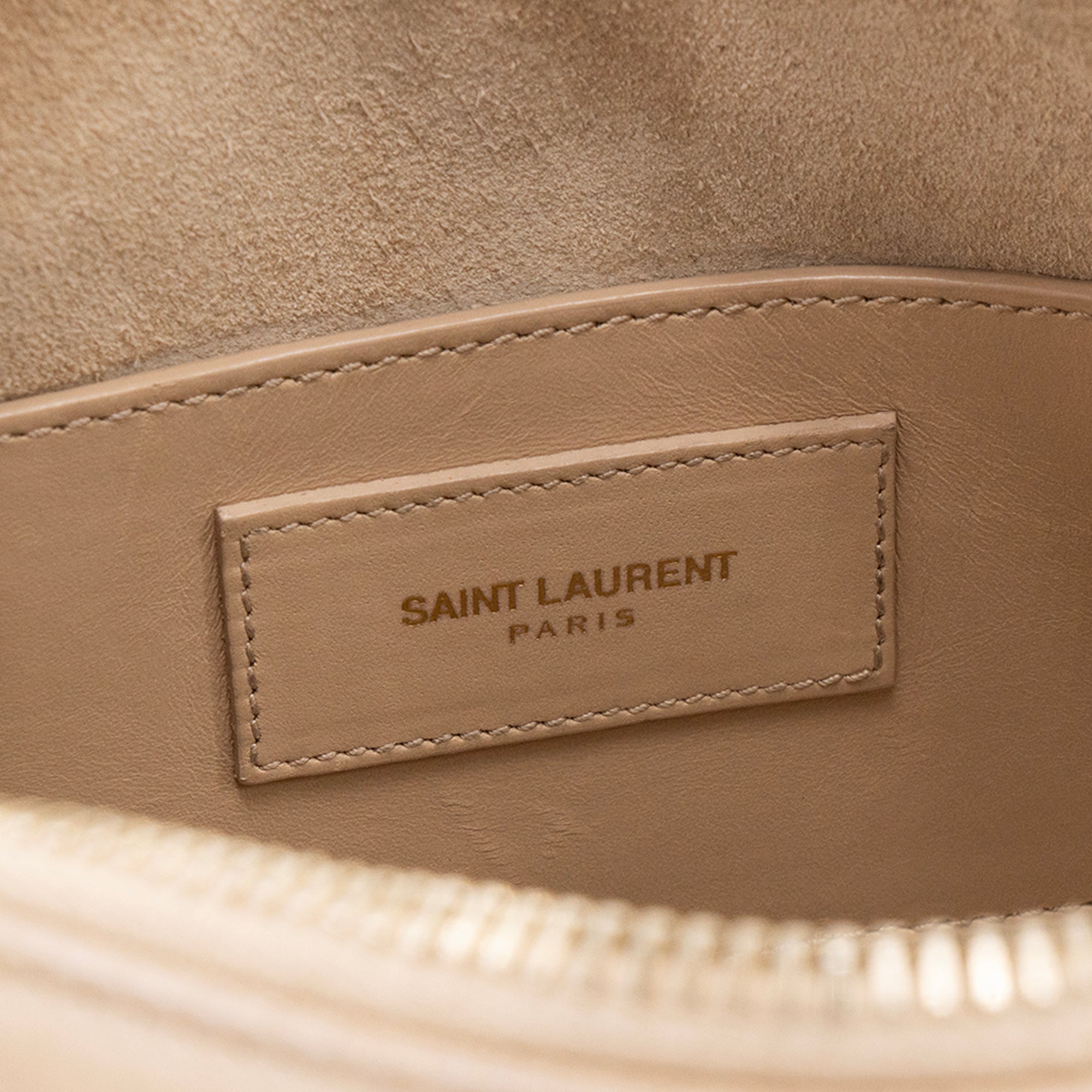 SAINT LAURENT - Sac à bandoulière Duffle Saint Laurent en cuir lisse beige