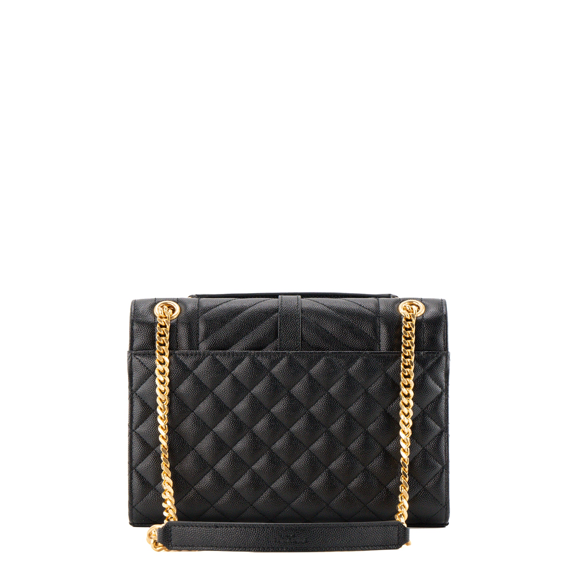 SAINT LAURENT - Sac à bandoulière Envelope Medium Saint Laurent en cuir grainé noir