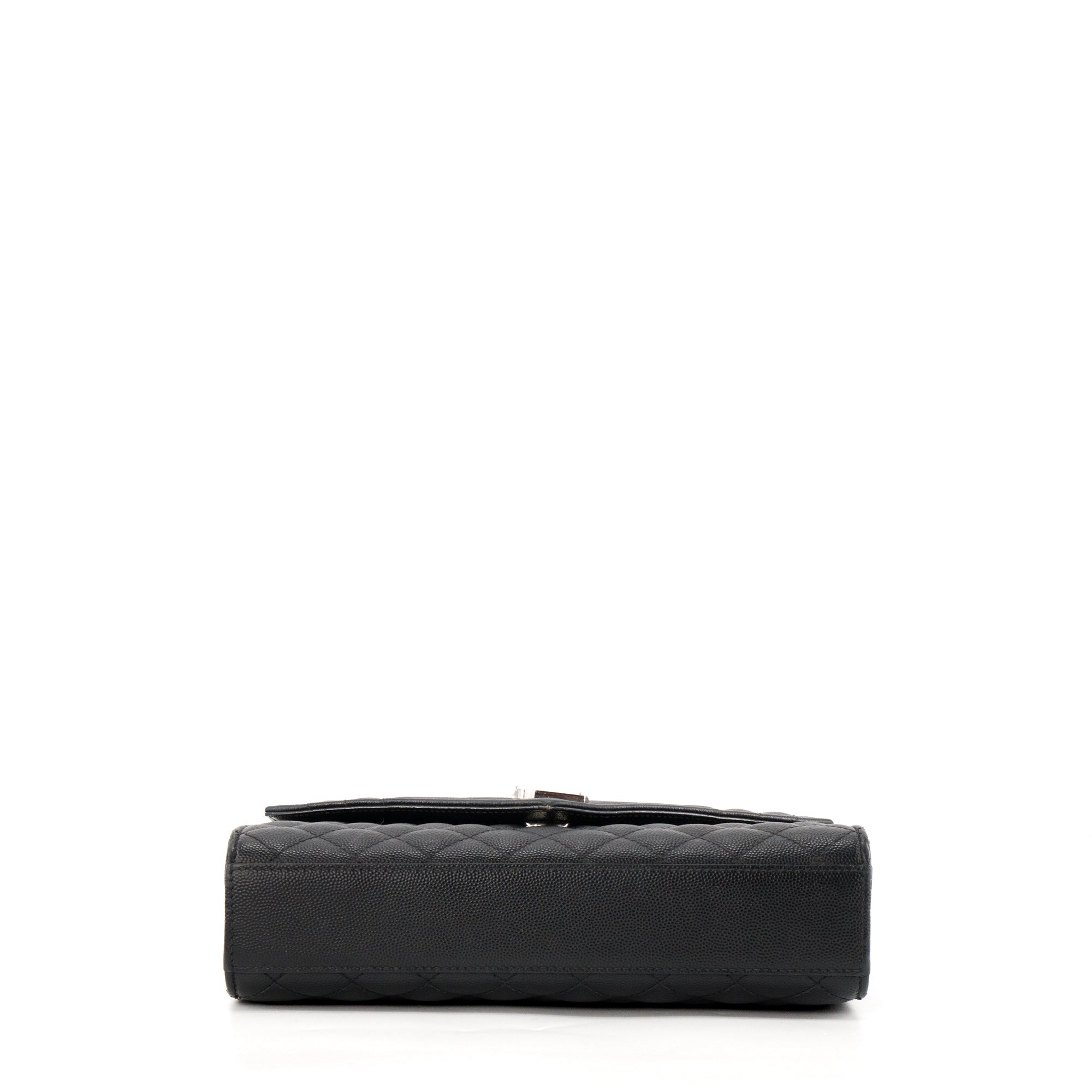 SAINT LAURENT - Sac à bandoulière Envelope MM Saint Laurent en cuir grainé noir