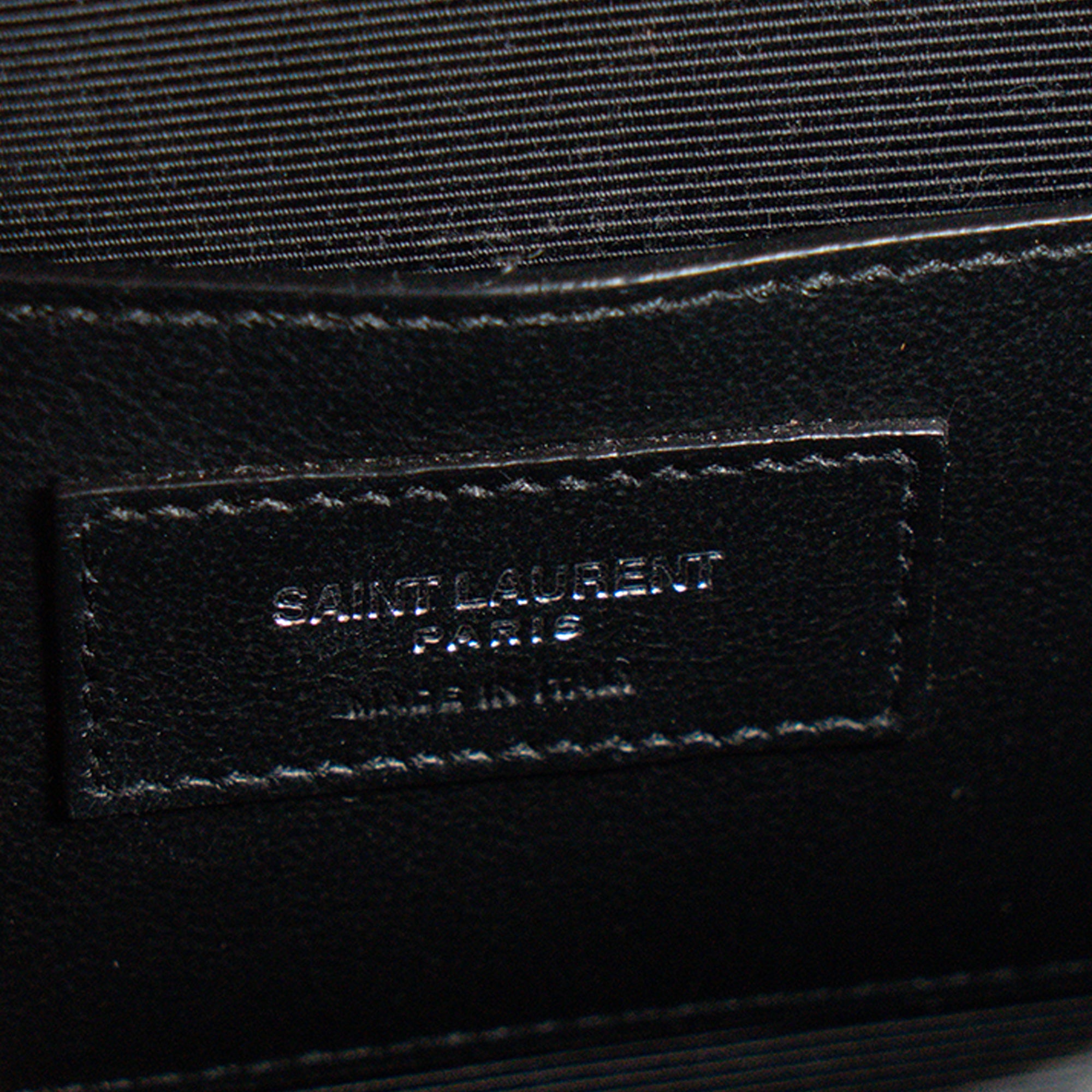 SAINT LAURENT - Sac à bandoulière Envelope Small Saint Laurent en cuir grainé noir