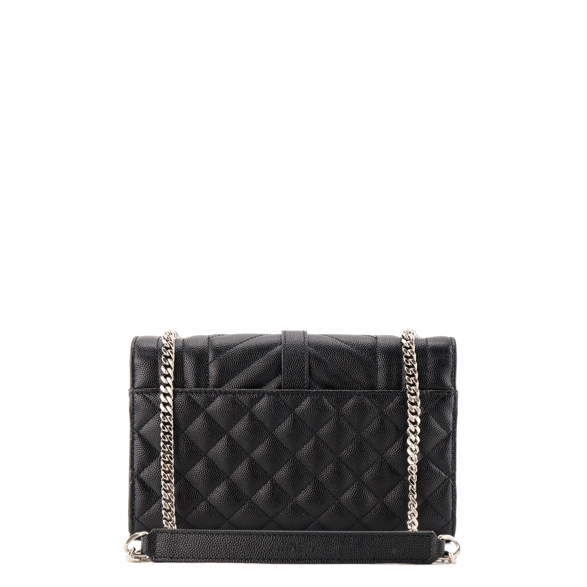 SAINT LAURENT - Sac à bandoulière Envelope Small Saint Laurent en cuir grainé noir