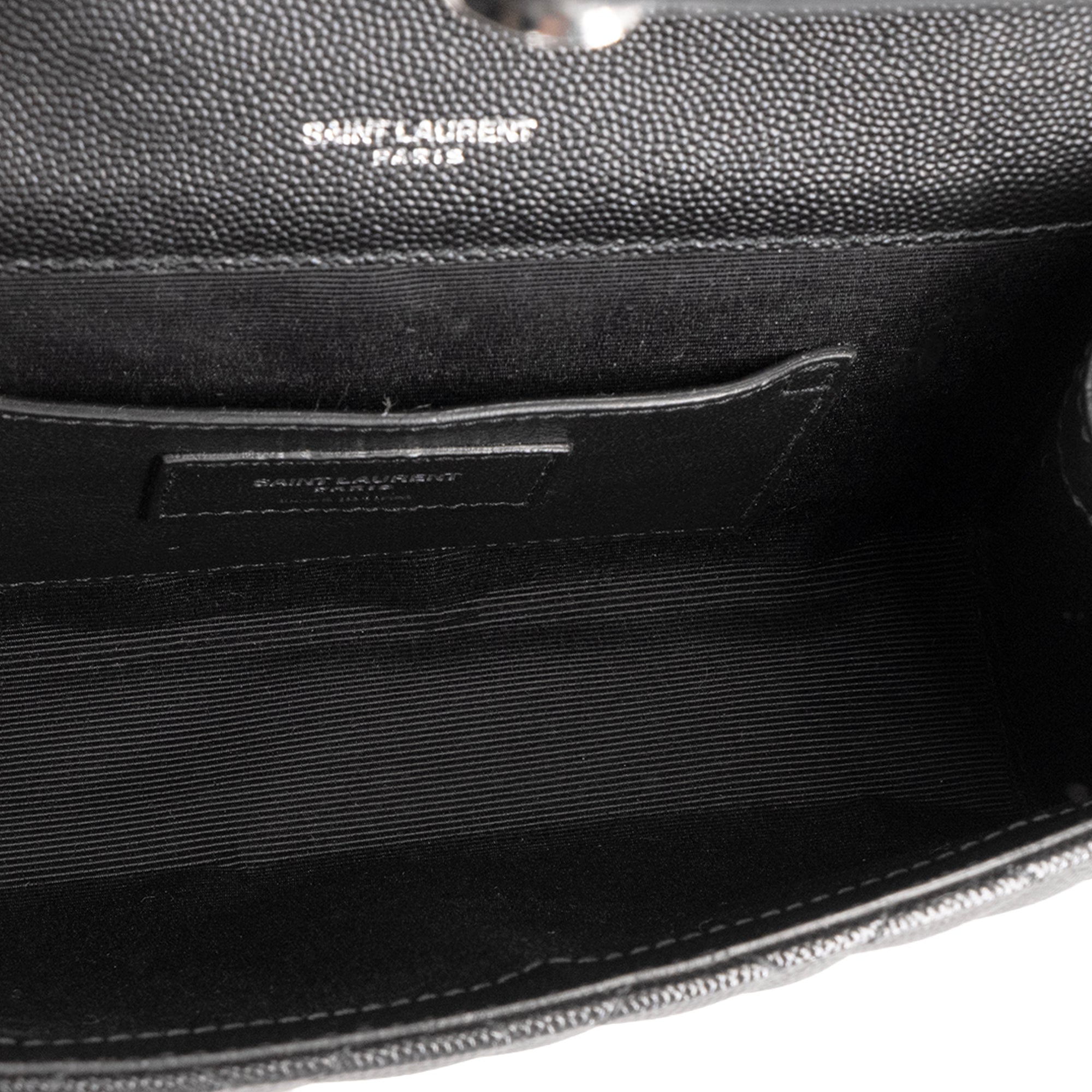 SAINT LAURENT - Sac à bandoulière Envelope small Saint Laurent en cuir grainé noir