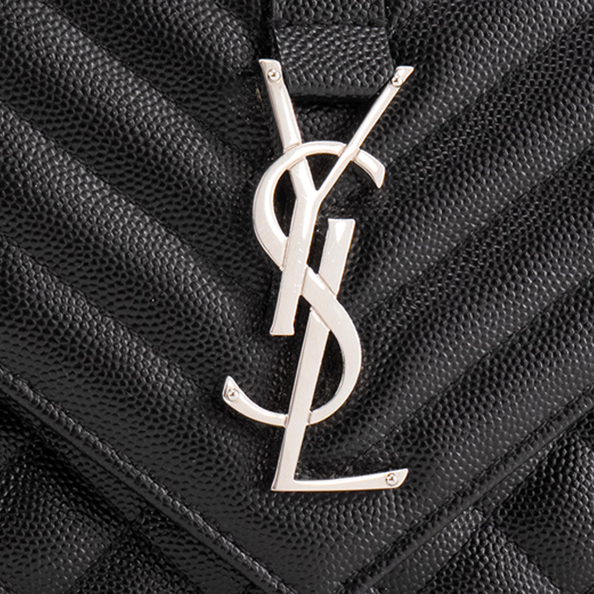 SAINT LAURENT - Sac à bandoulière Envelope small Saint Laurent en cuir grainé noir