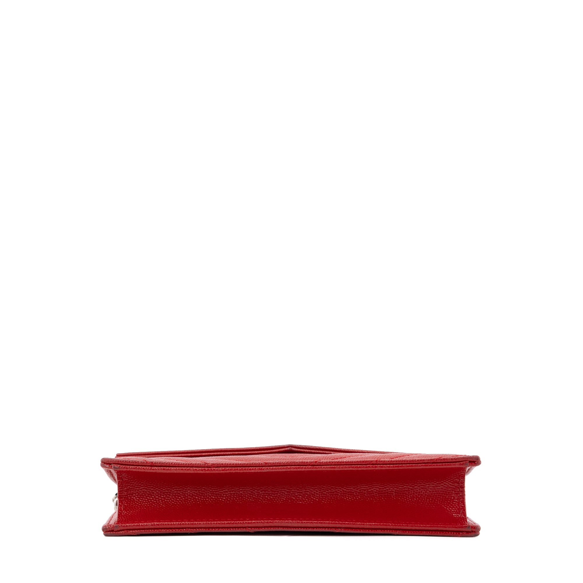 SAINT LAURENT - Sac à bandoulière Enveloppe Cassandre Saint Laurent en cuir grainé rouge