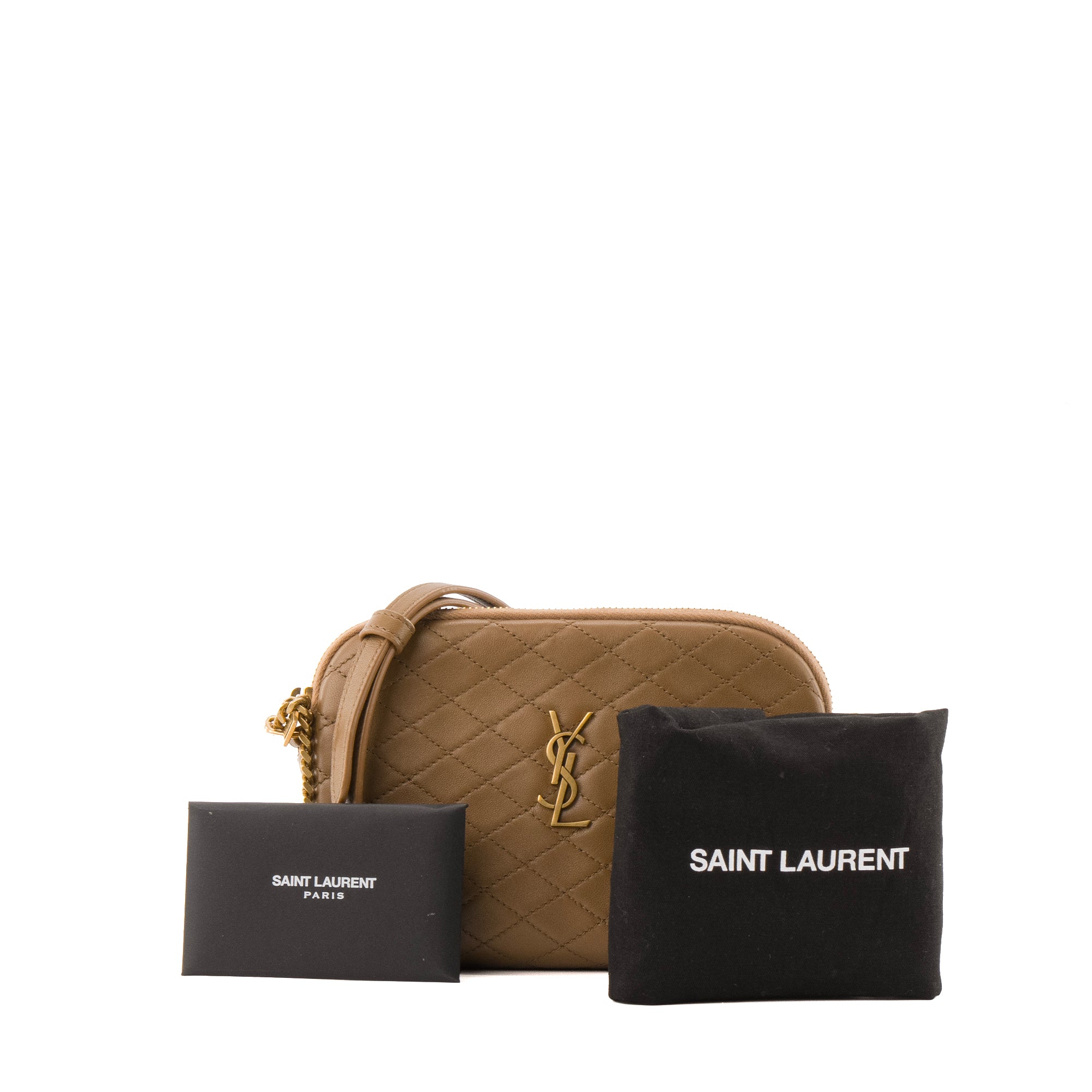 SAINT LAURENT - Sac à bandoulière Gaby Camera Saint Laurent en cuir marron