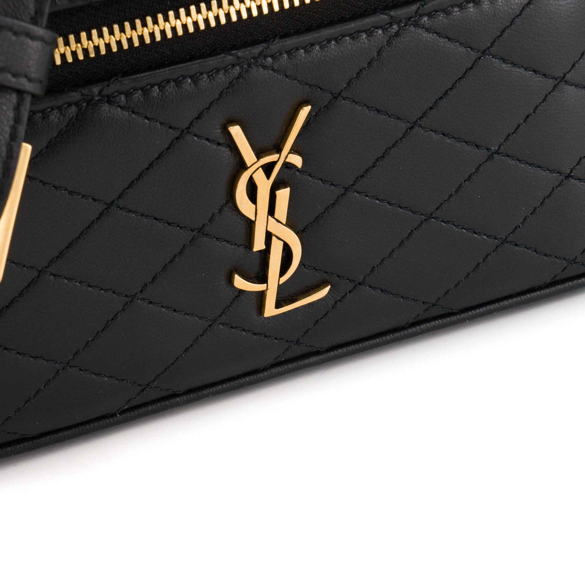 SAINT LAURENT - Sac à bandoulière Gaby Vanity MM Saint Laurent en cuir lisse noir