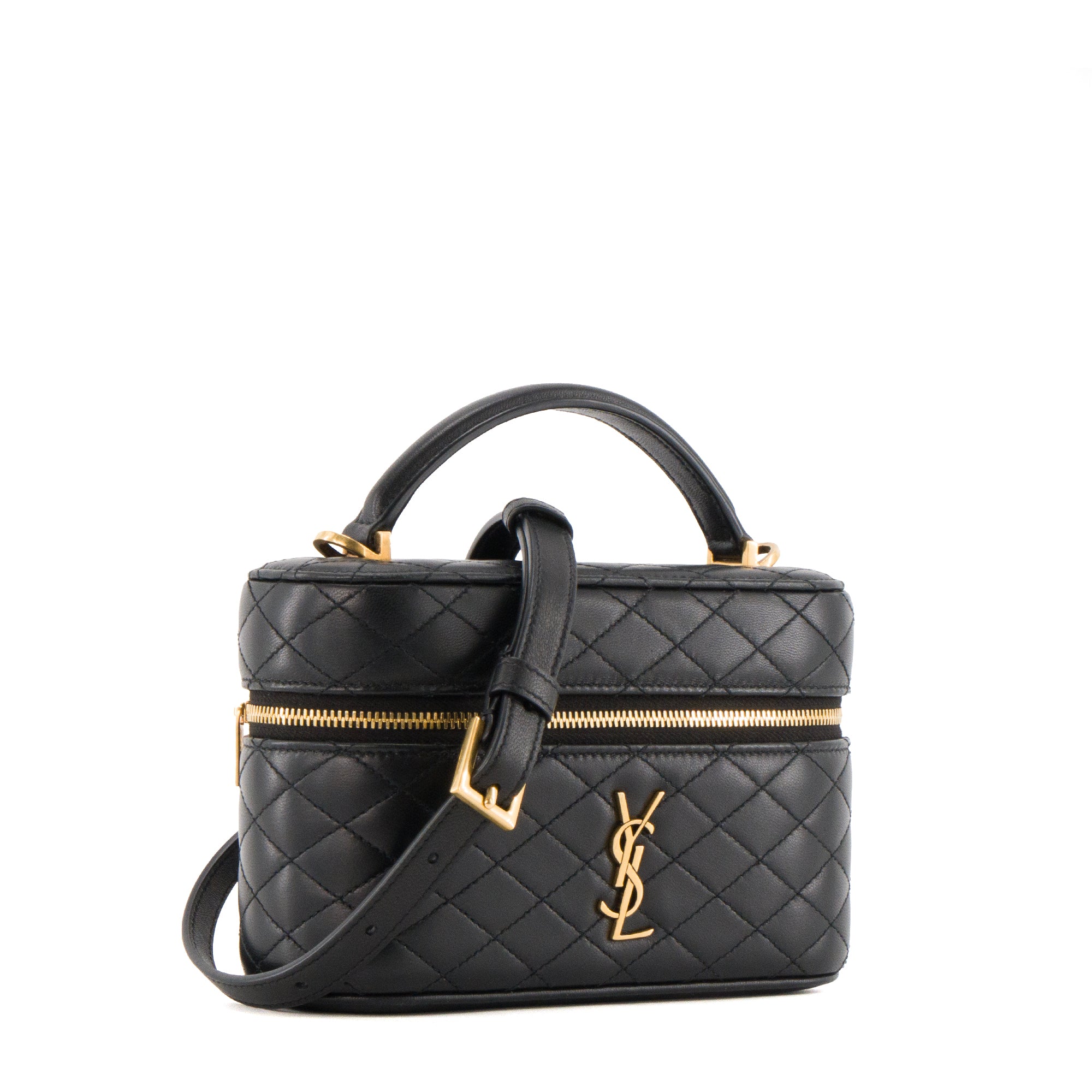 SAINT LAURENT - Sac à bandoulière Gaby Vanity MM Saint Laurent en cuir lisse noir