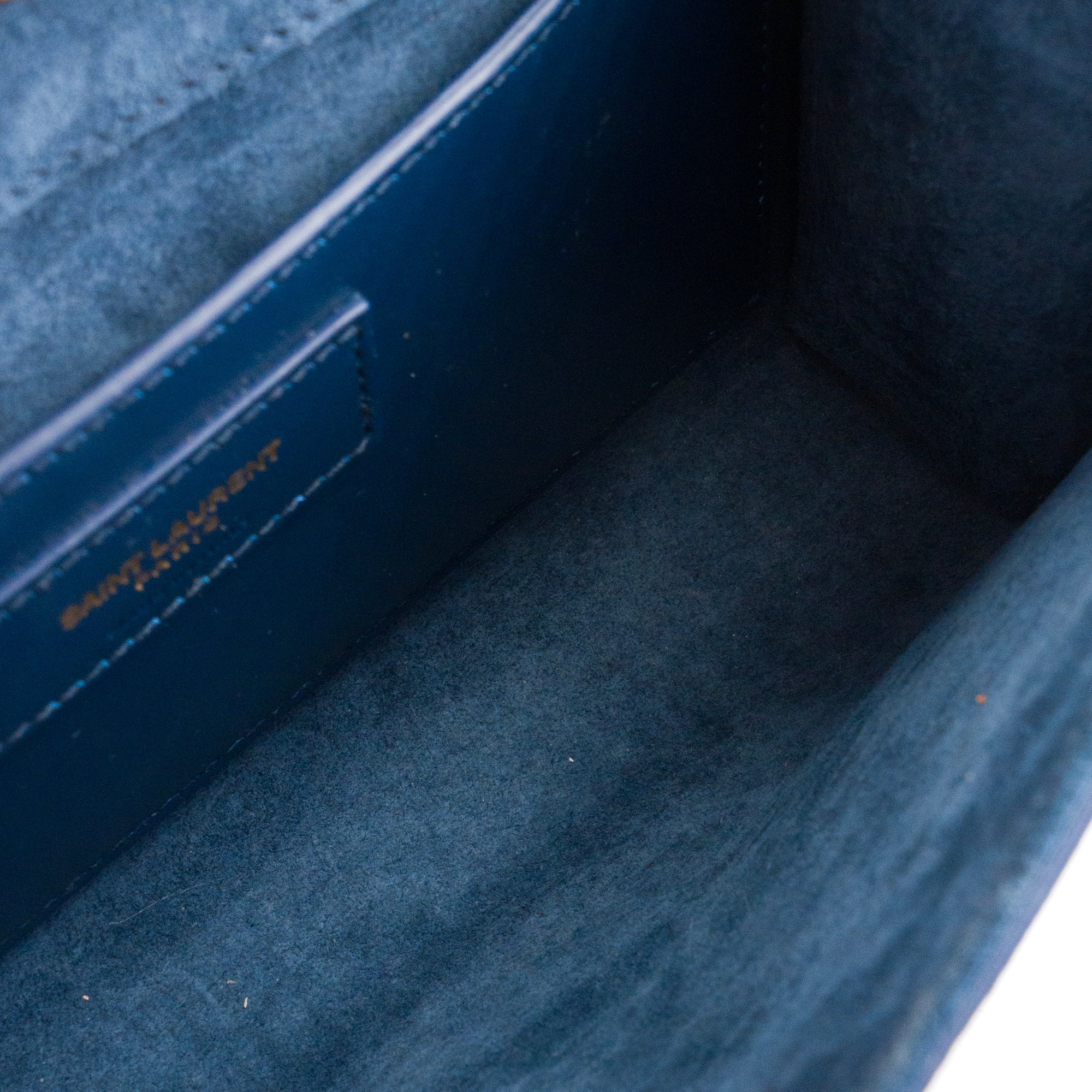 SAINT LAURENT - Sac à bandoulière Kate en cuir exotique python bleu marine