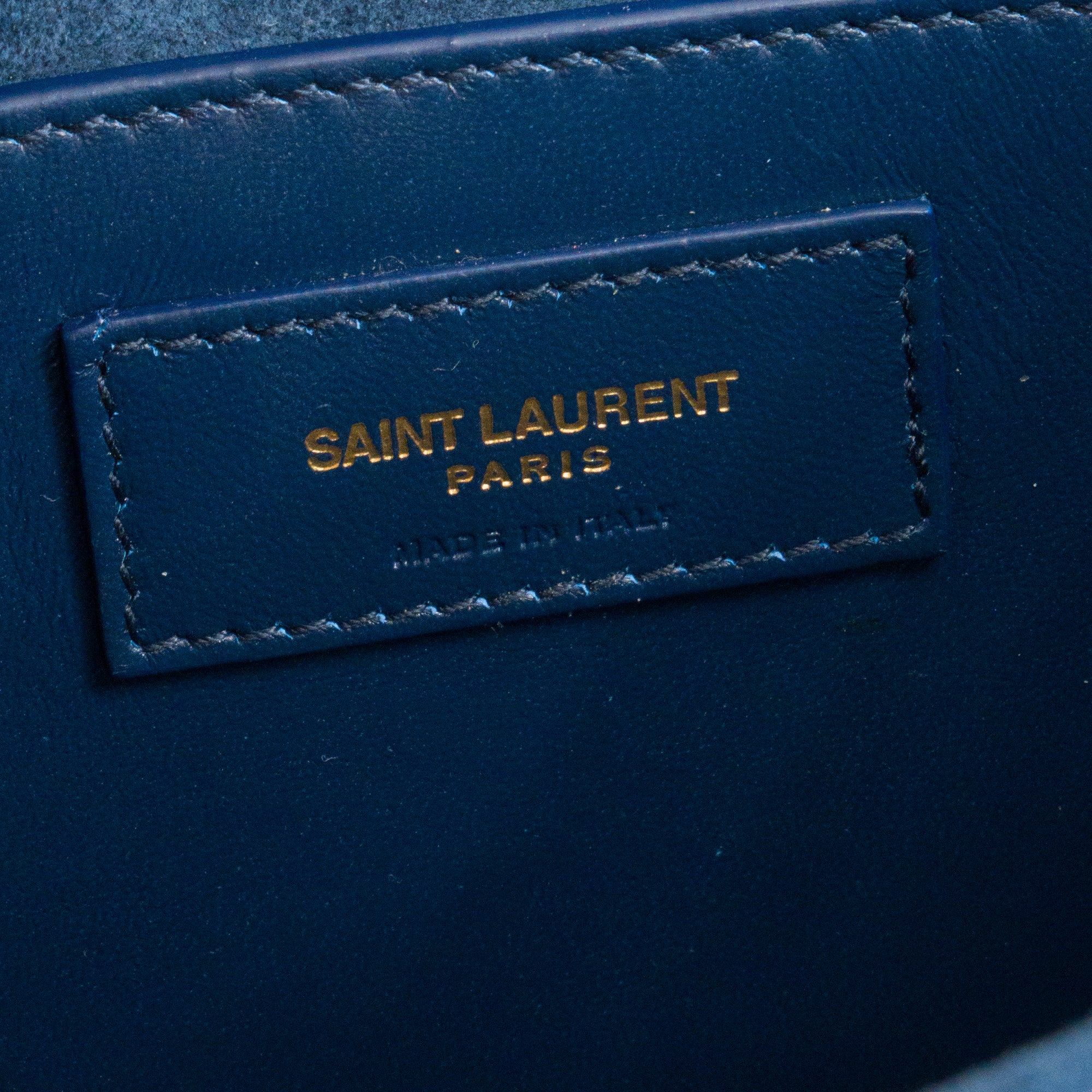 SAINT LAURENT - Sac à bandoulière Kate en cuir exotique python bleu marine
