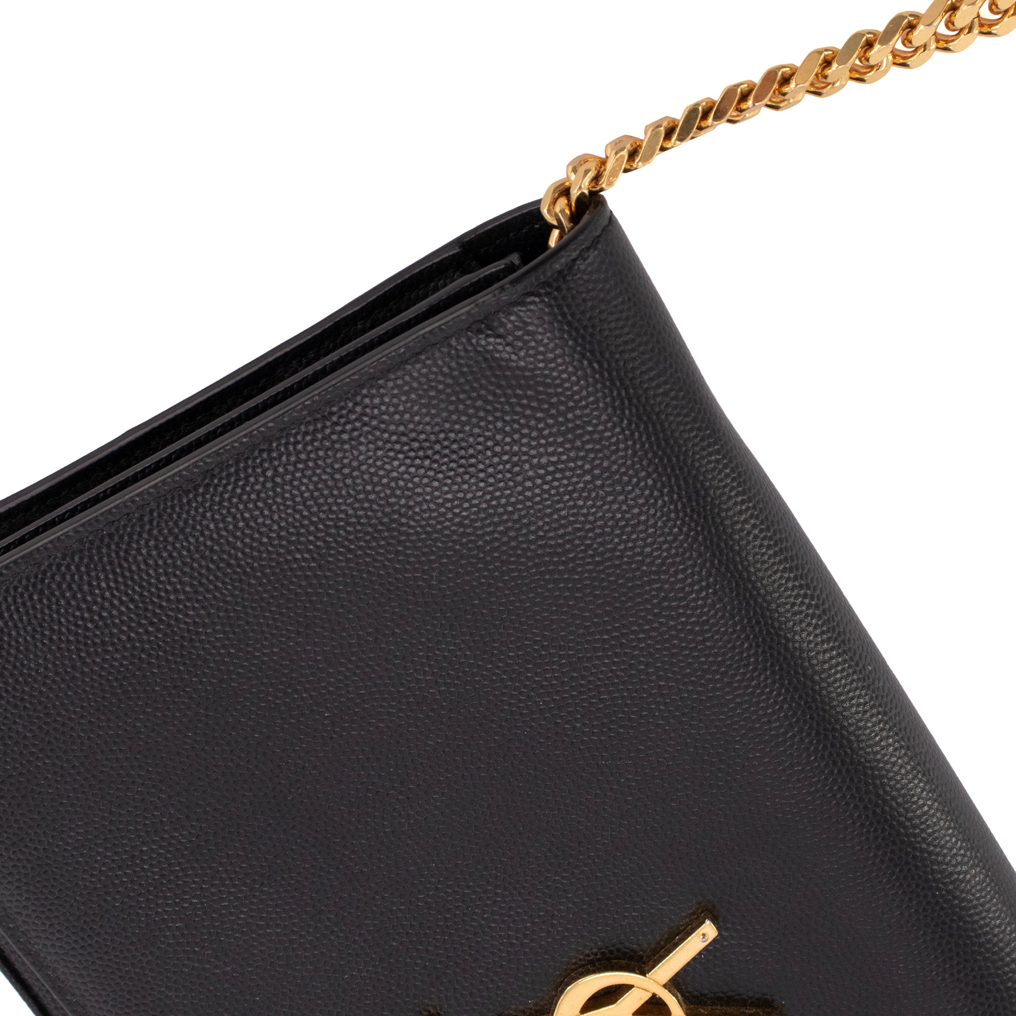 SAINT LAURENT - Sac à bandoulière Kate medium Saint Laurent en cuir grainé noir