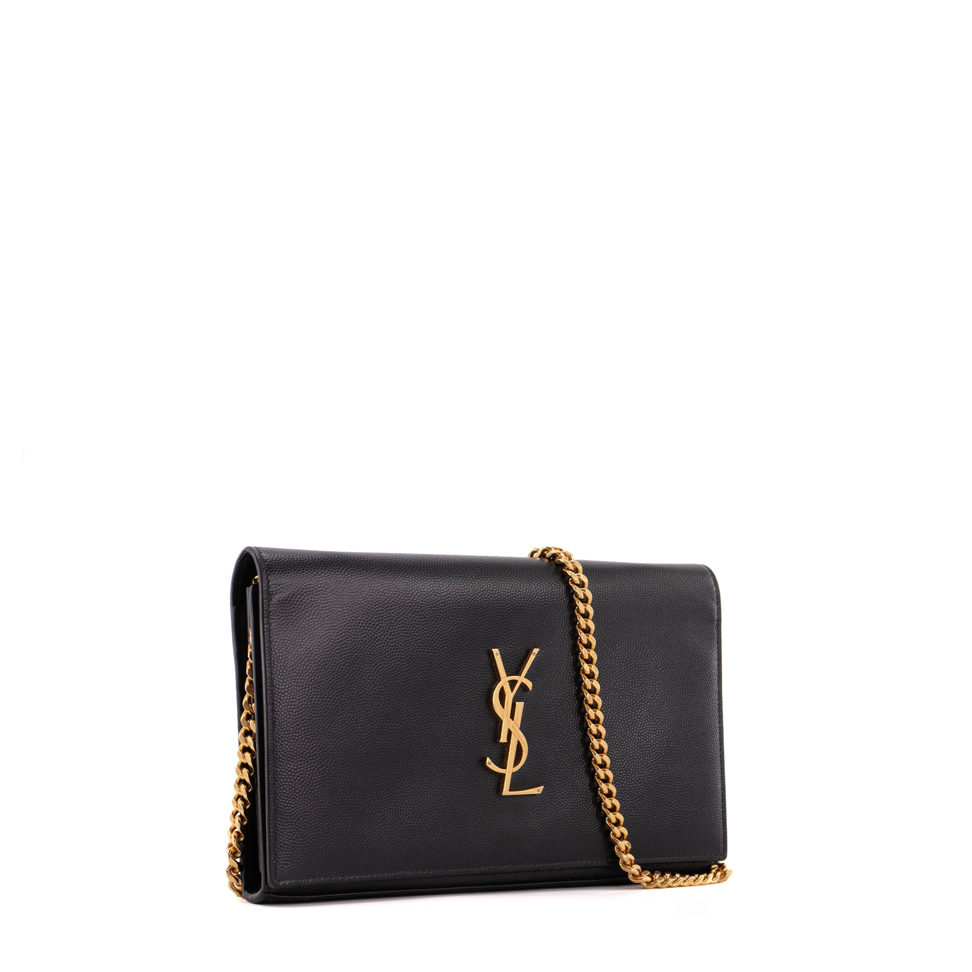 SAINT LAURENT - Sac à bandoulière Kate medium Saint Laurent en cuir grainé noir