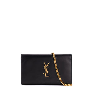 SAINT LAURENT - Sac à bandoulière Kate medium Saint Laurent en cuir grainé noir