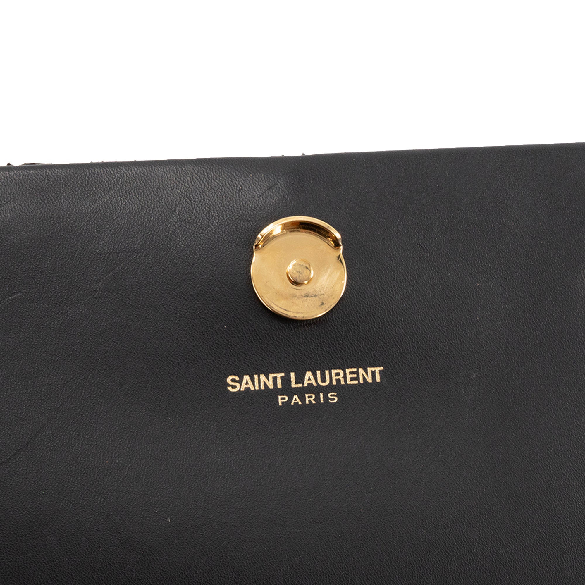 SAINT LAURENT - Sac à bandoulière Kate Pompon Medium Saint Laurent en cuir lisse noir