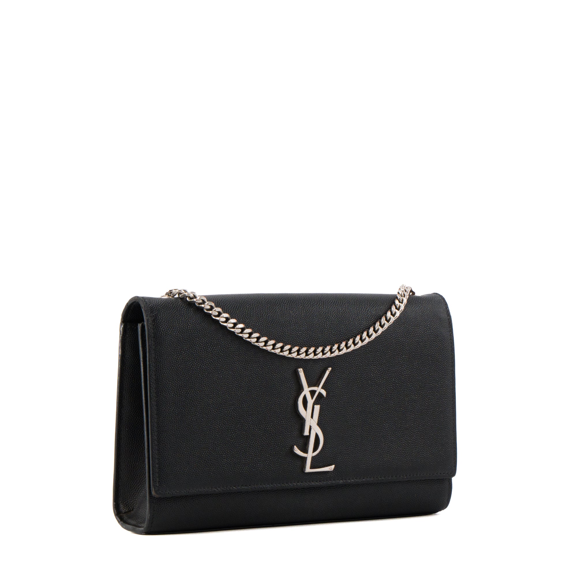 SAINT LAURENT - Sac à bandoulière Kate Saint Laurent en cuir grainé noir