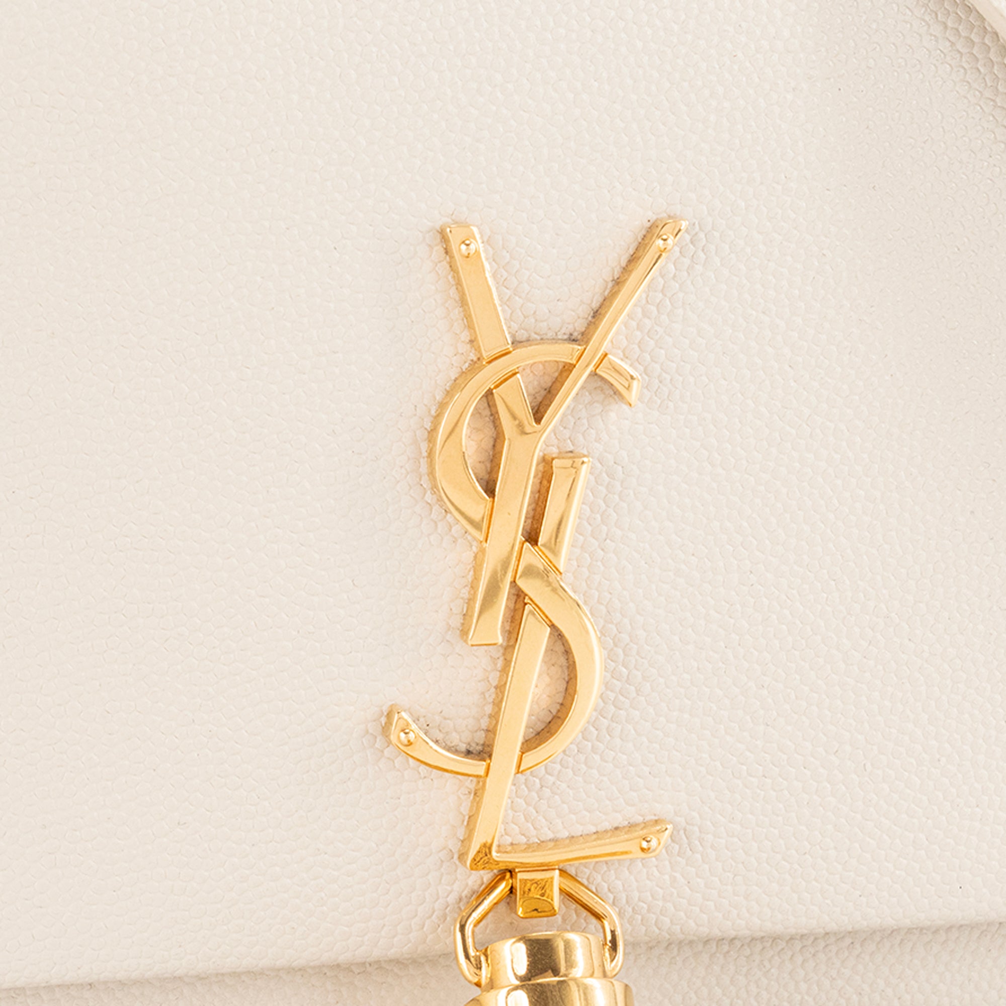 SAINT LAURENT - Sac à bandoulière Kate Saint Laurent en cuir grainé écru