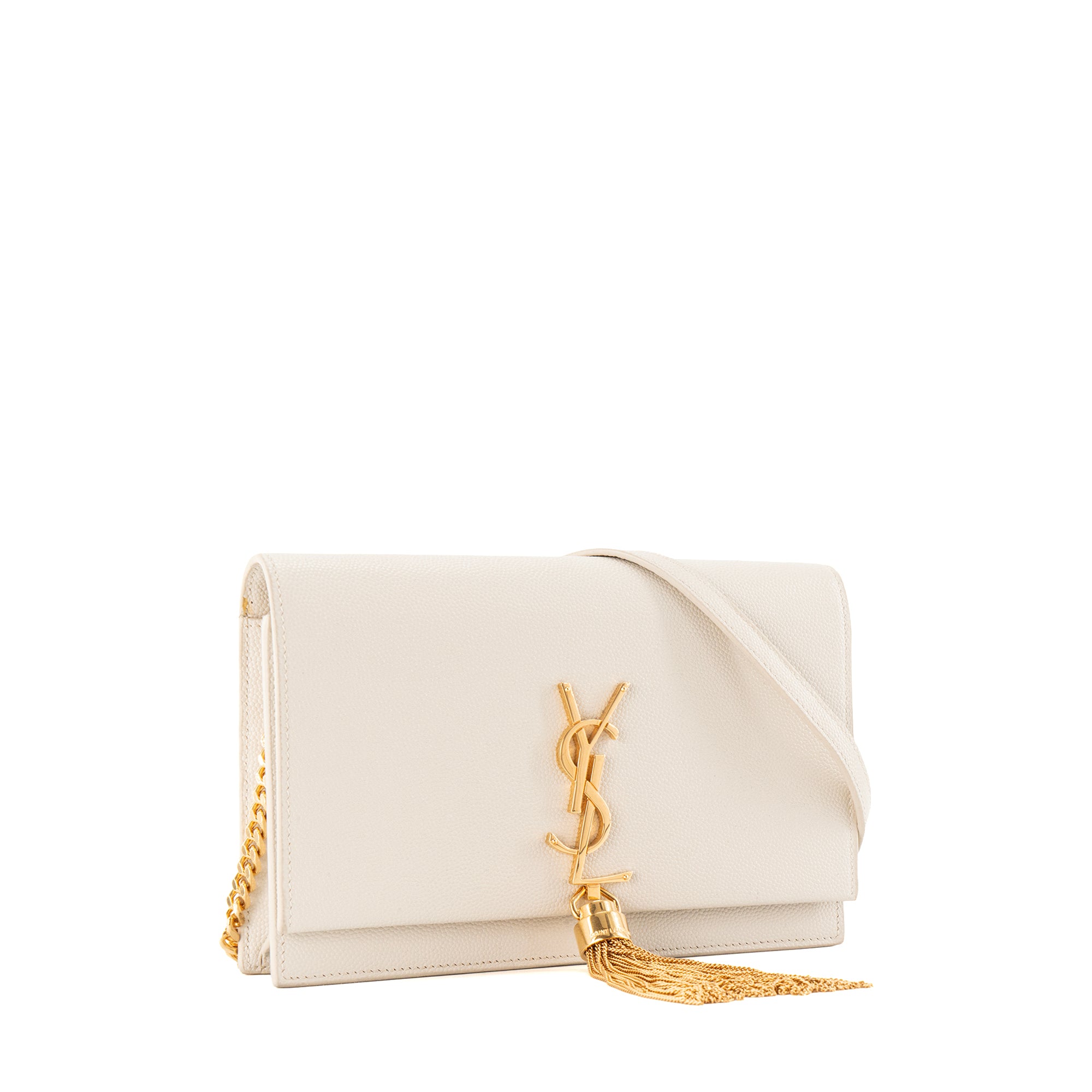 SAINT LAURENT - Sac à bandoulière Kate Saint Laurent en cuir grainé écru