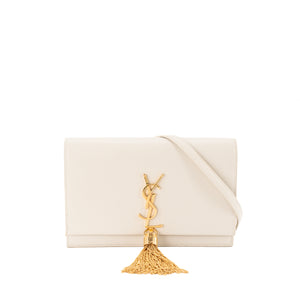 SAINT LAURENT - Sac à bandoulière Kate Saint Laurent en cuir grainé écru