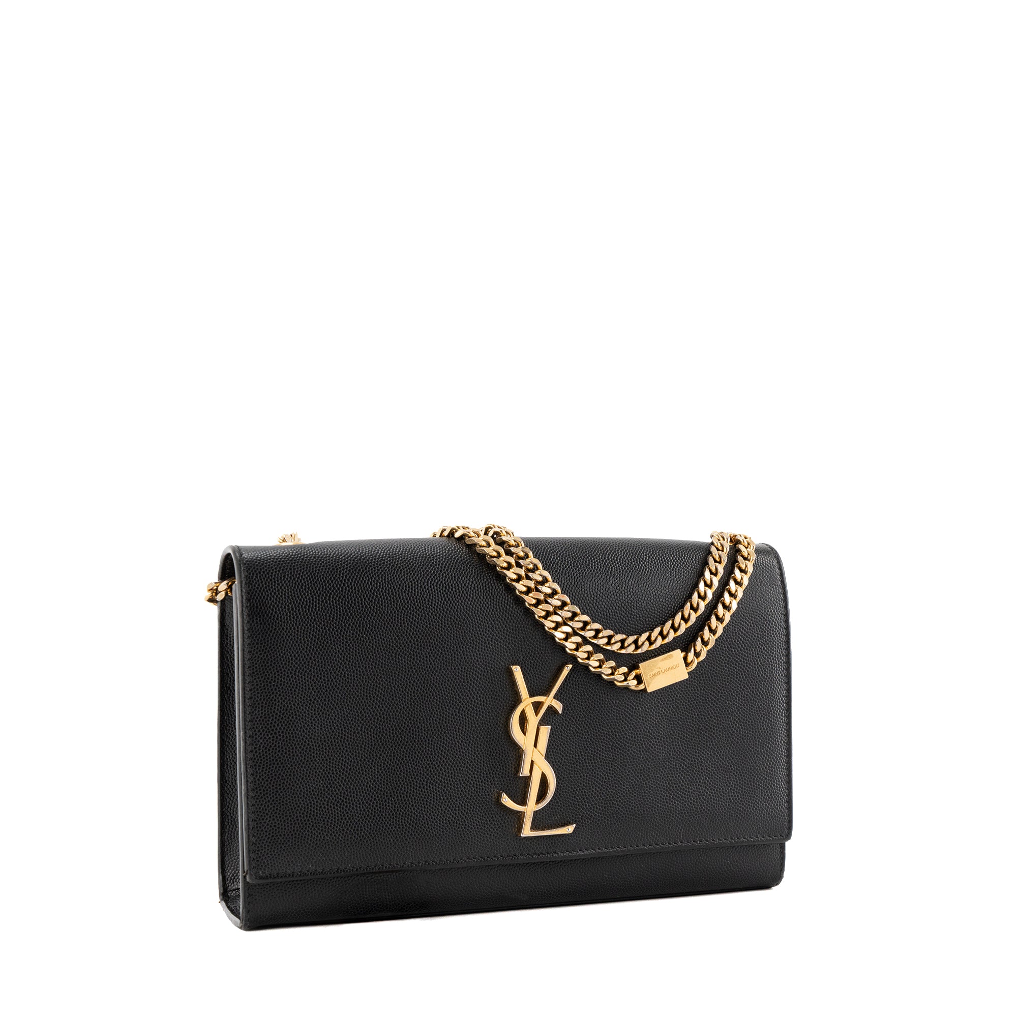 SAINT LAURENT - Sac à bandoulière Kate Saint Laurent en cuir grainé noir