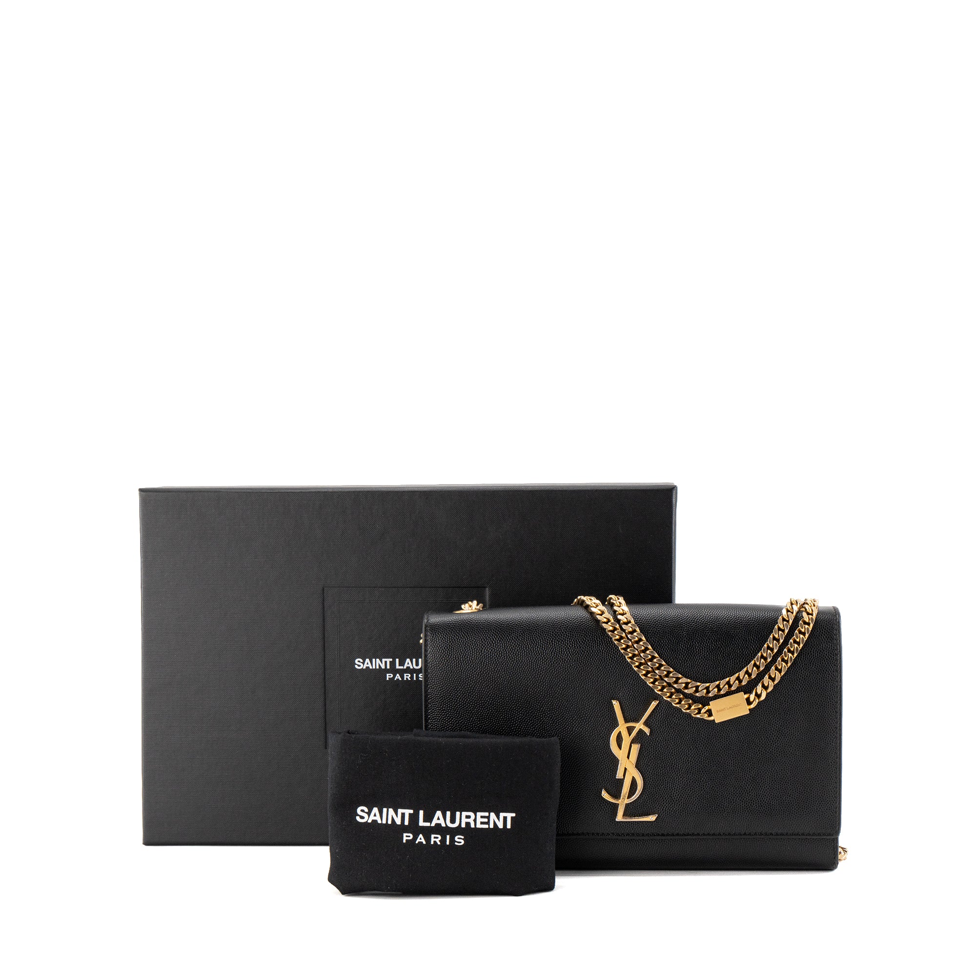 SAINT LAURENT - Sac à bandoulière Kate Saint Laurent en cuir grainé noir