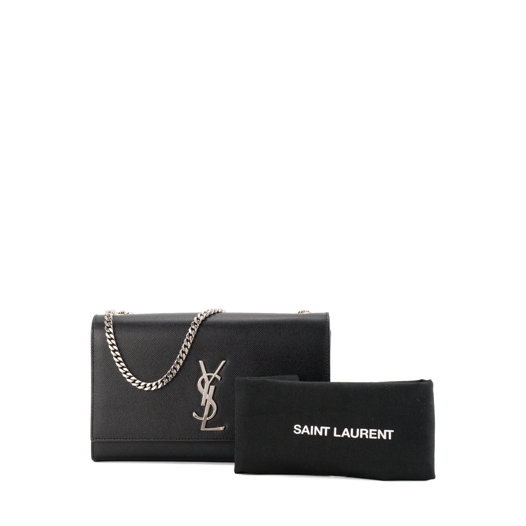 SAINT LAURENT - Sac a bandoulière Kate Saint Laurent en cuir grainé noir