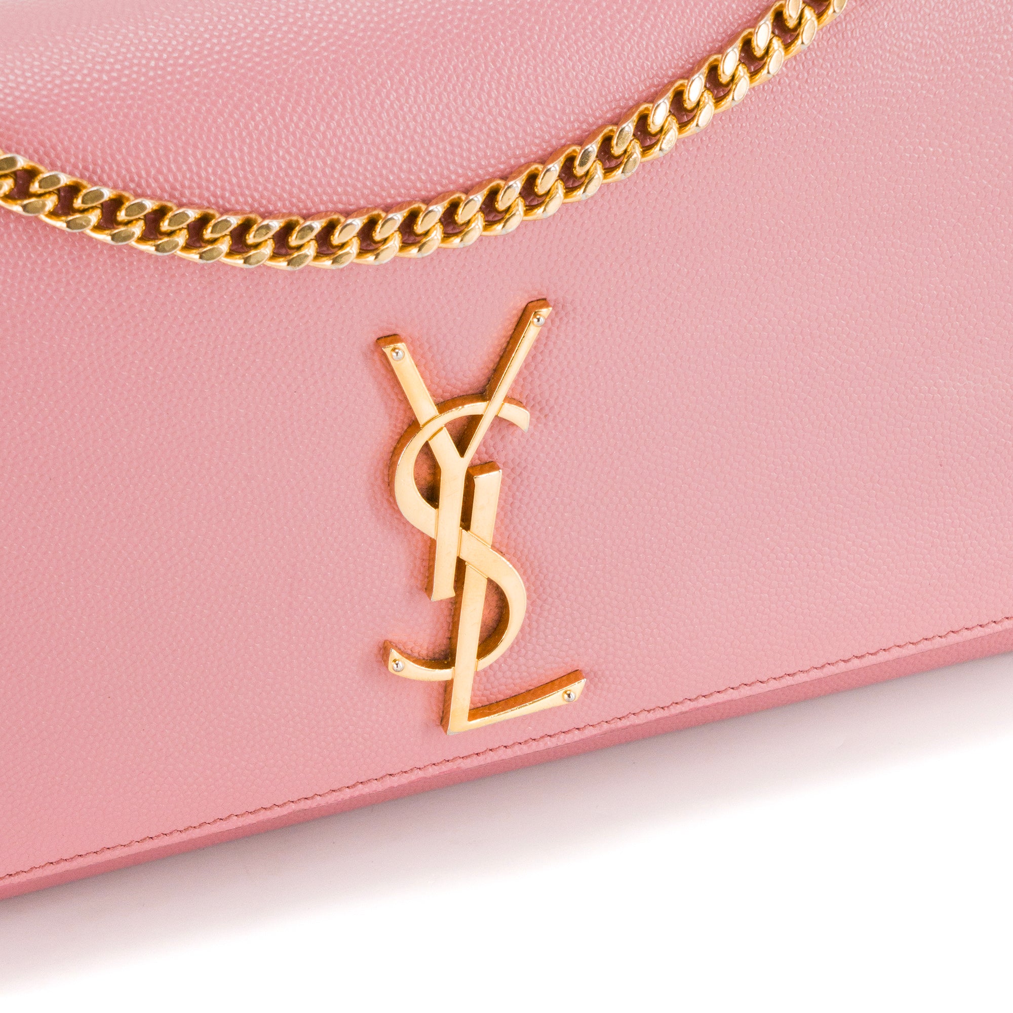 SAINT LAURENT - Sac à bandoulière Kate Saint Laurent en cuir grainé rose
