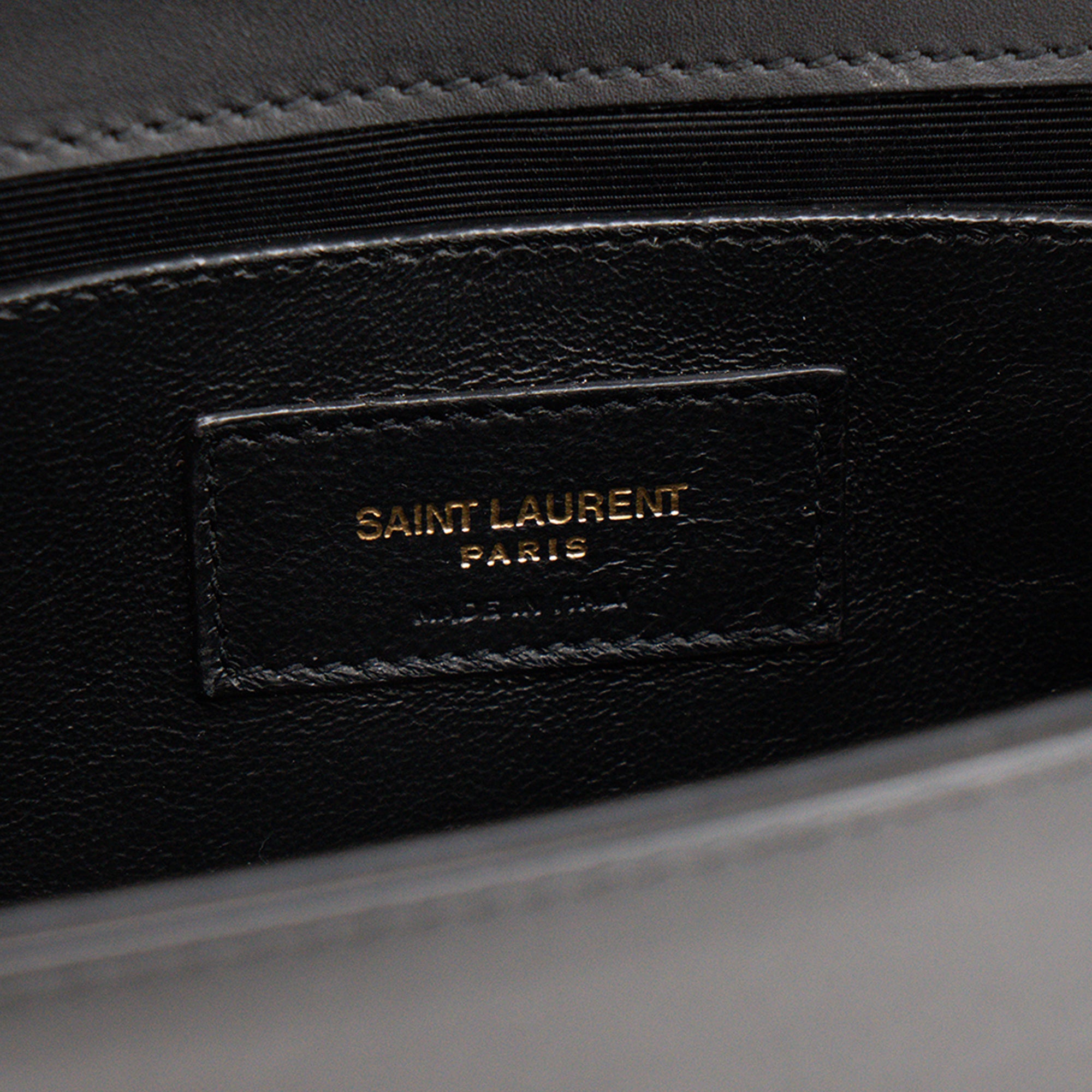 SAINT LAURENT - Sac à bandoulière Kate Saint Laurent en cuir lisse noir et bijouterie tricolore