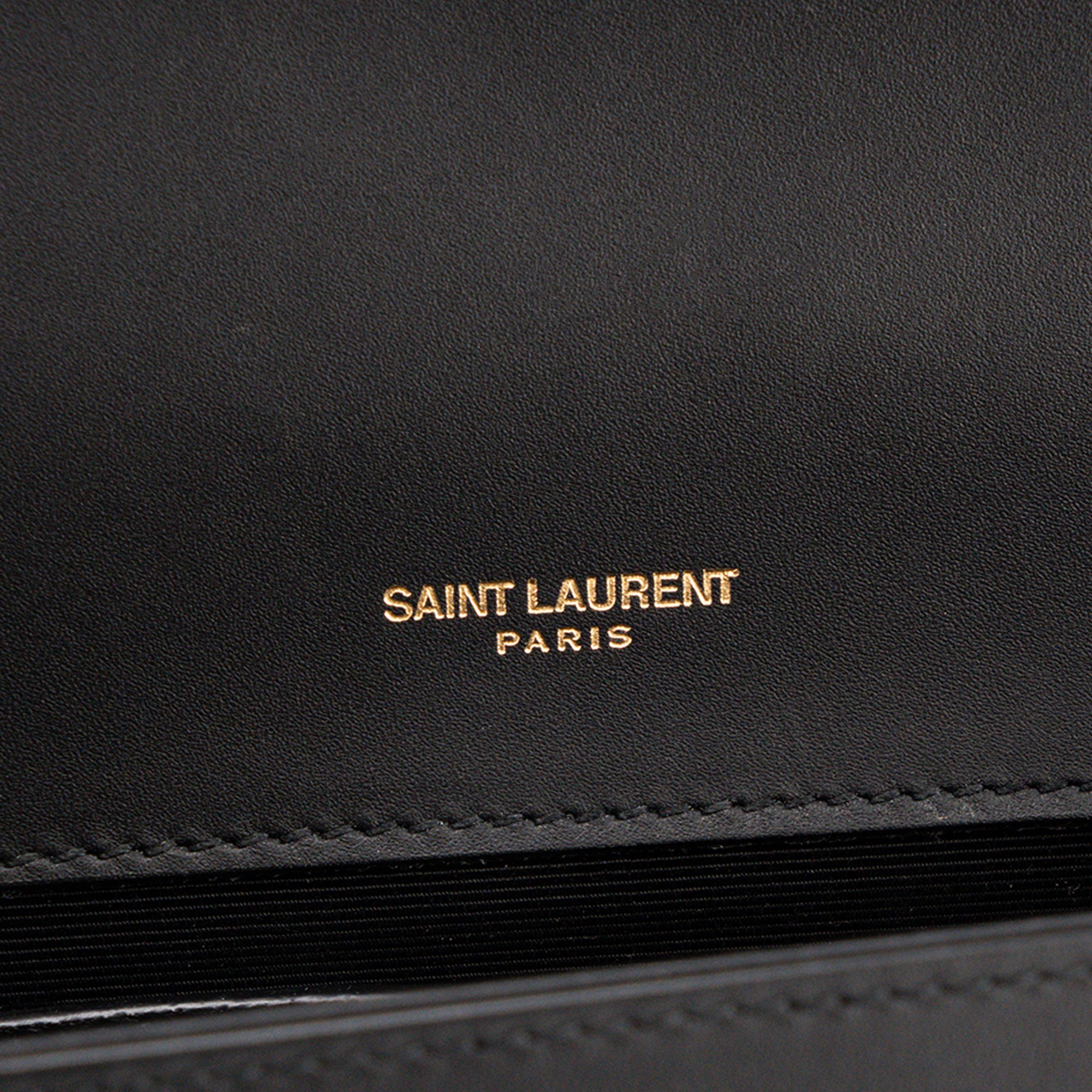 SAINT LAURENT - Sac à bandoulière Kate Saint Laurent en cuir lisse noir et bijouterie tricolore