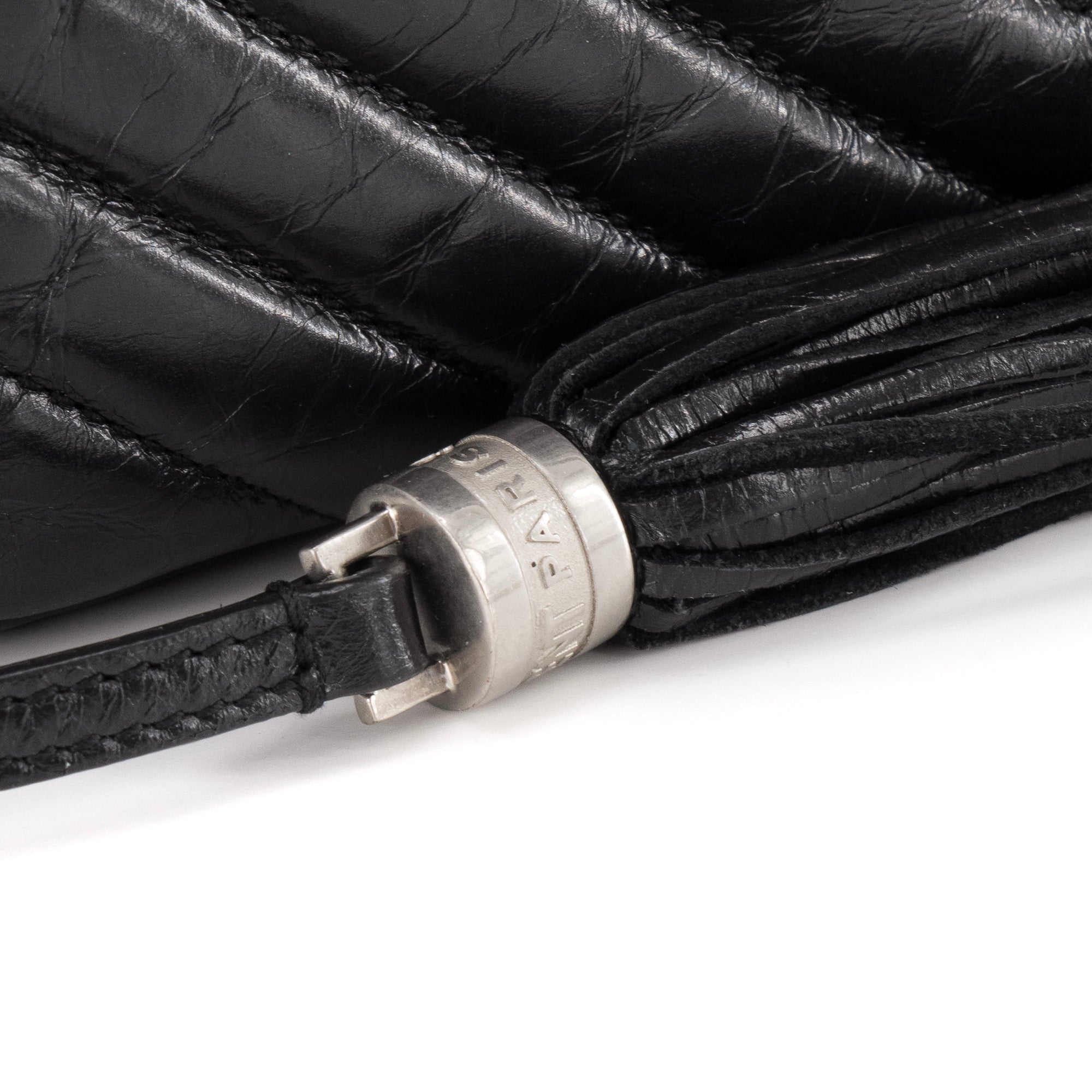 SAINT LAURENT - Sac à bandoulière Lou Saint Laurent en cuir froissé glacé