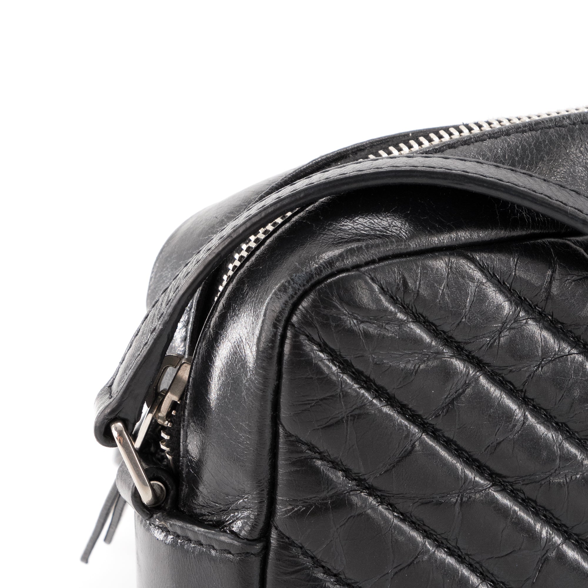 SAINT LAURENT - Sac à bandoulière Lou Saint Laurent en cuir froissé glacé