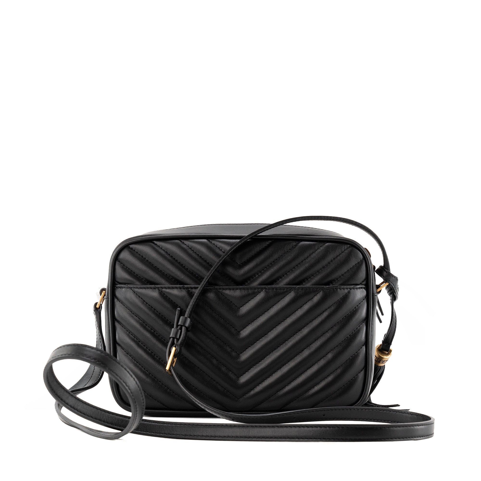 SAINT LAURENT - Sac à bandoulière Lou Saint Laurent en cuir lisse noir