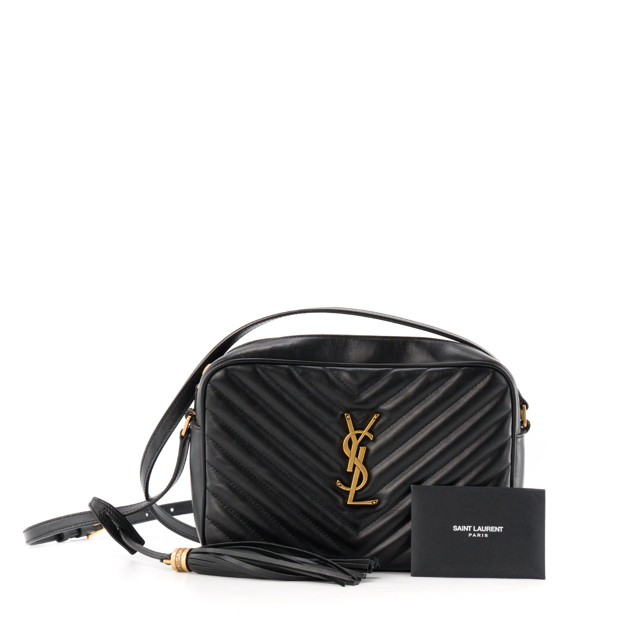 SAINT LAURENT - Sac à bandoulière Lou Saint Laurent en cuir noir