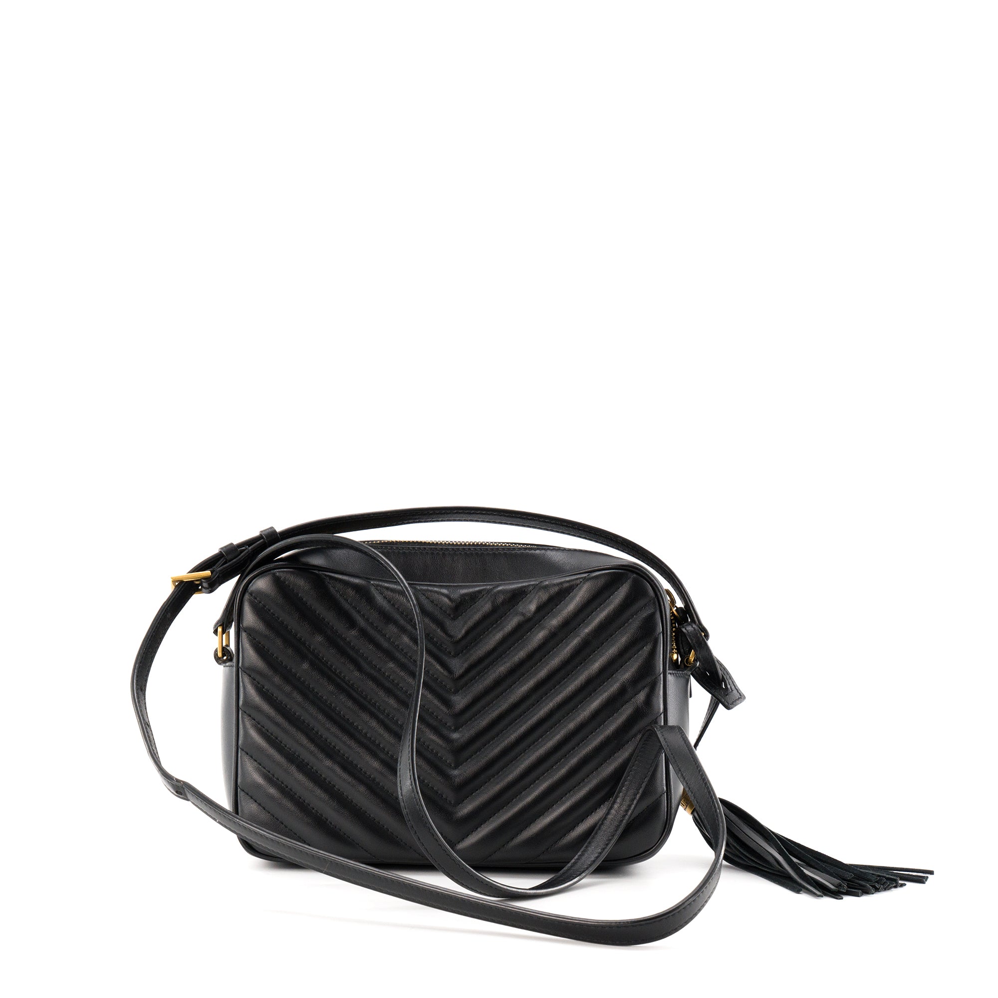 SAINT LAURENT - Sac à bandoulière Lou Saint Laurent en cuir noir